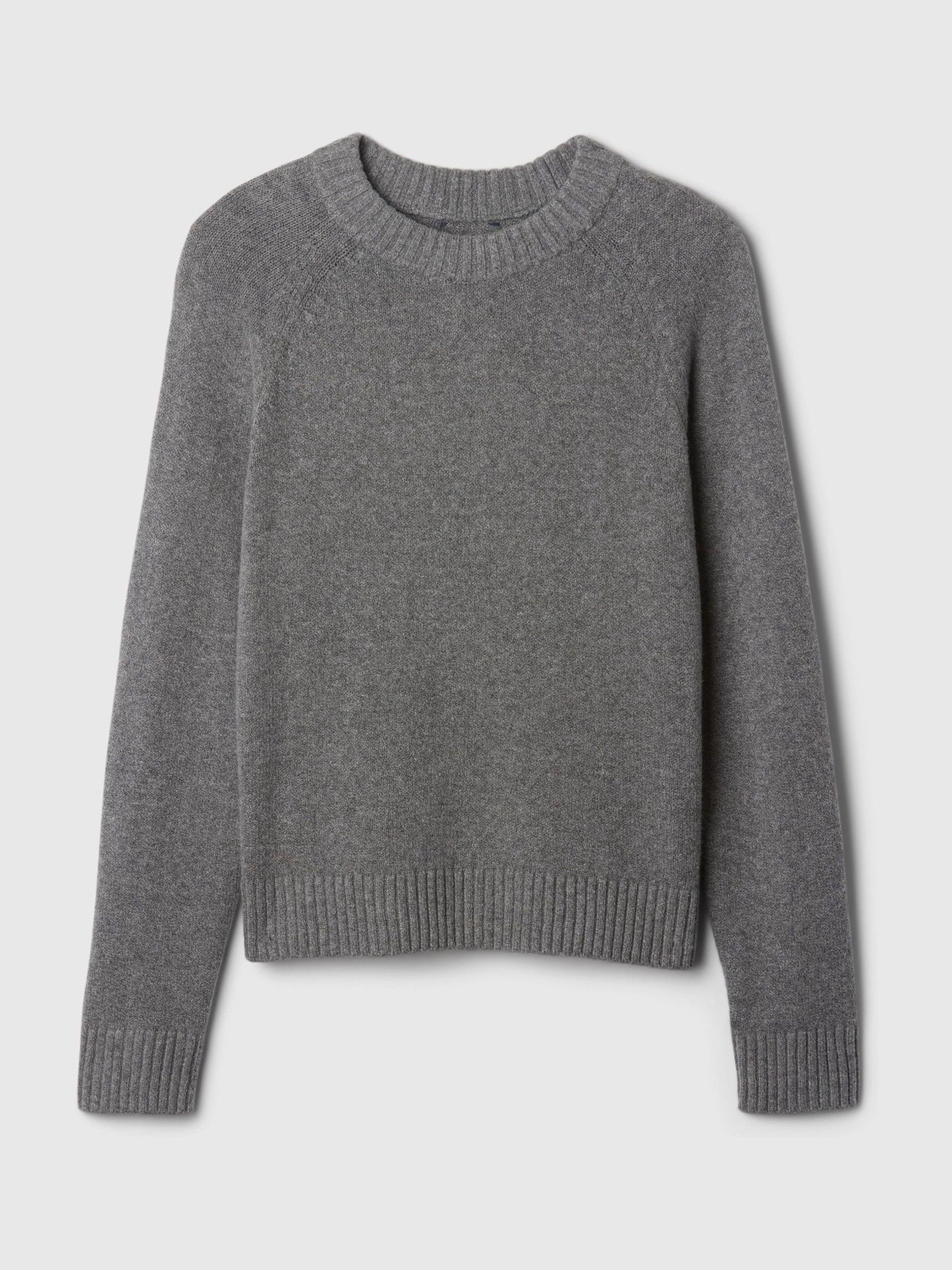 Grey CashSoft Textured Crew Neck Jumper - Image 4 of 5