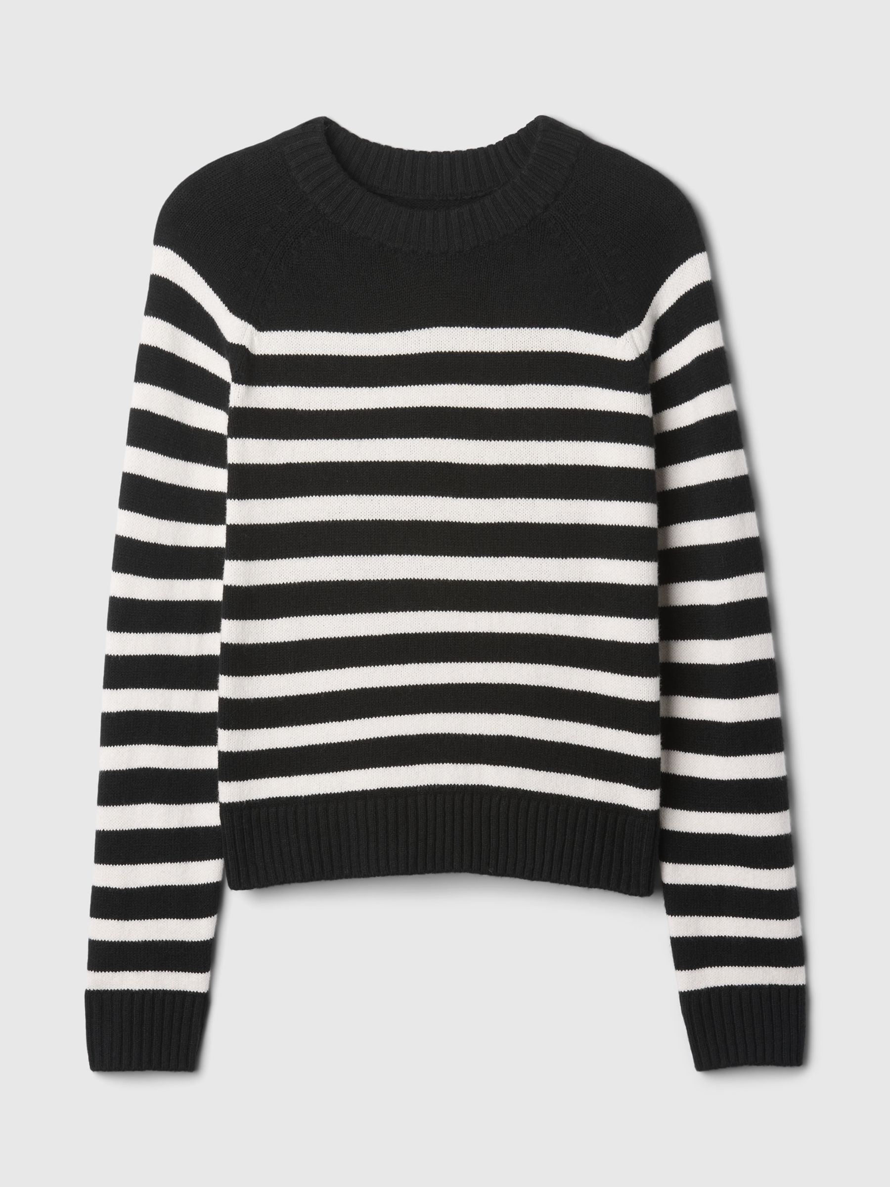 Black/White Stripe CashSoft Crew Neck Jumper - Image 4 of 5