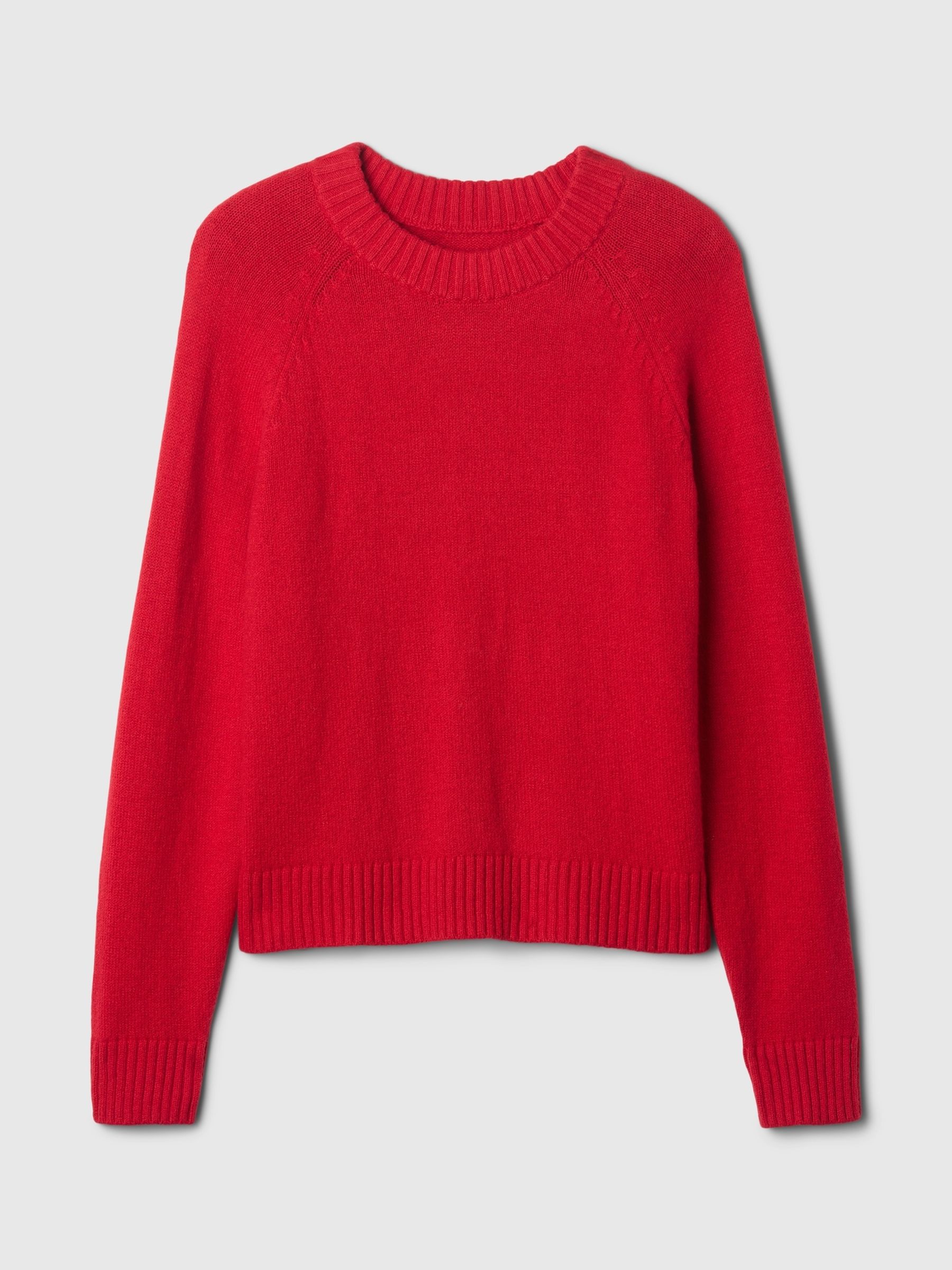Red CashSoft Textured Crew Neck Jumper - Image 4 of 5