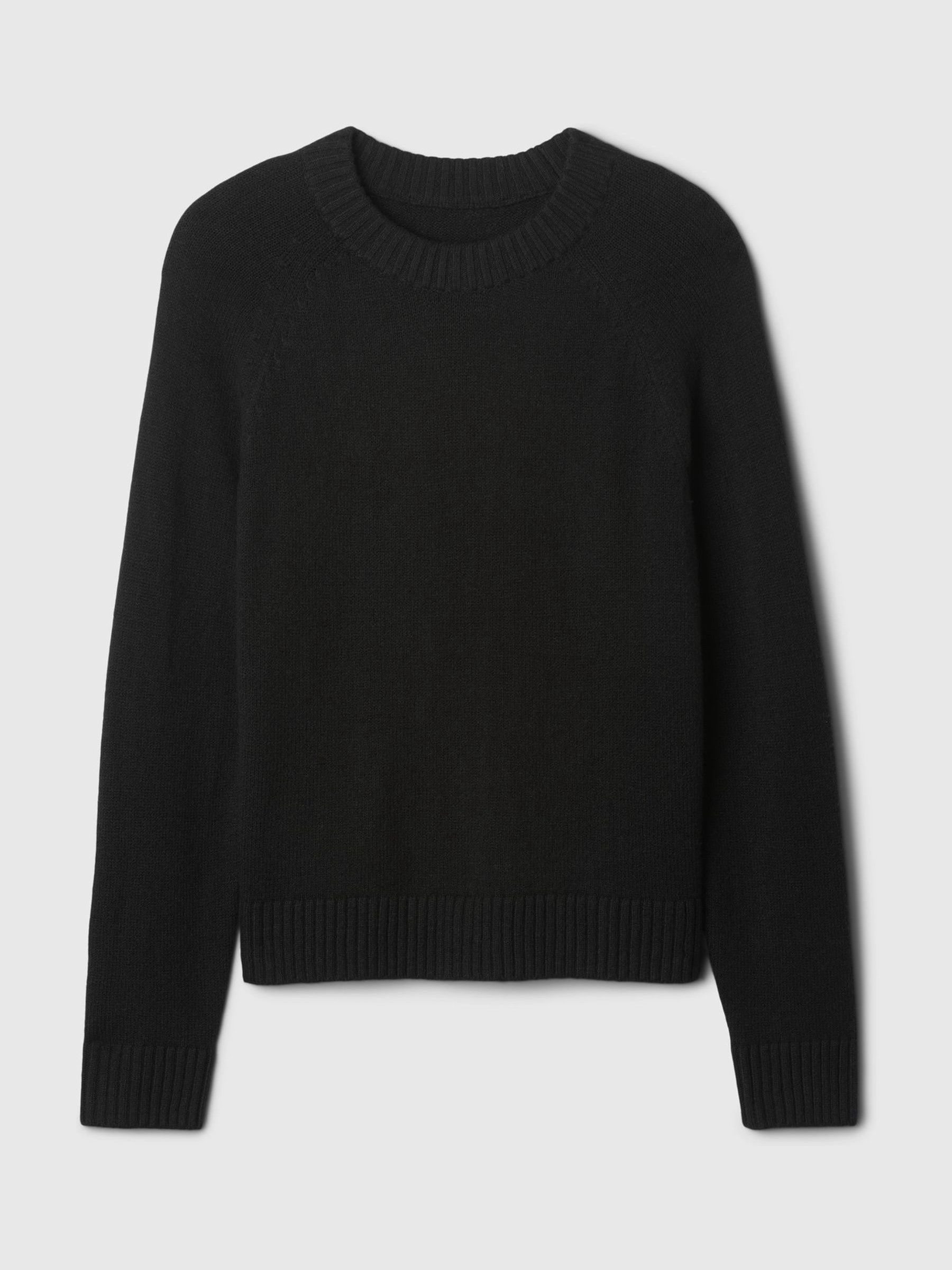 Black CashSoft Textured Crew Neck Jumper - Image 4 of 5