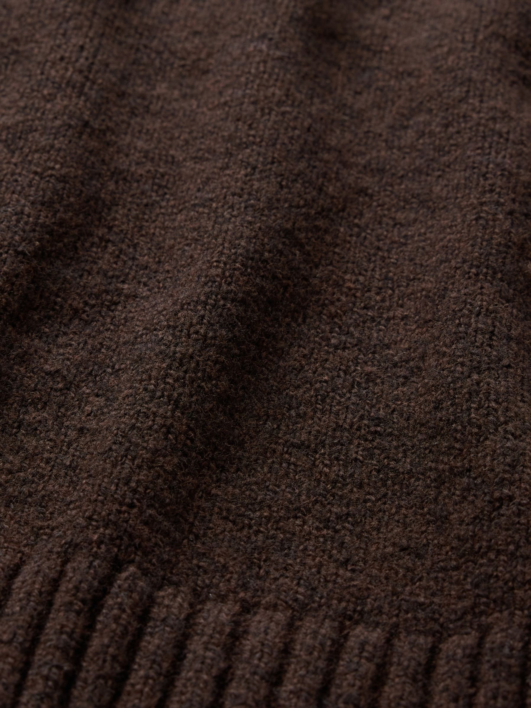 Brown CashSoft Textured Crew Neck Jumper - Image 5 of 5
