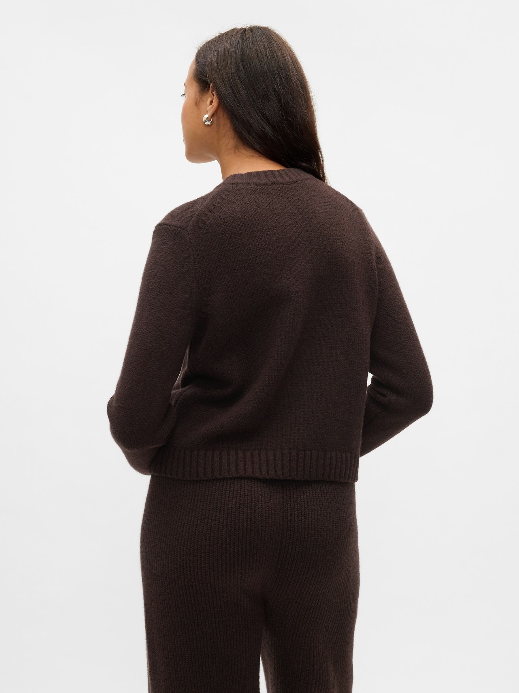 Brown CashSoft Long Sleeve Crew Neck Cardigan - Image 2 of 5
