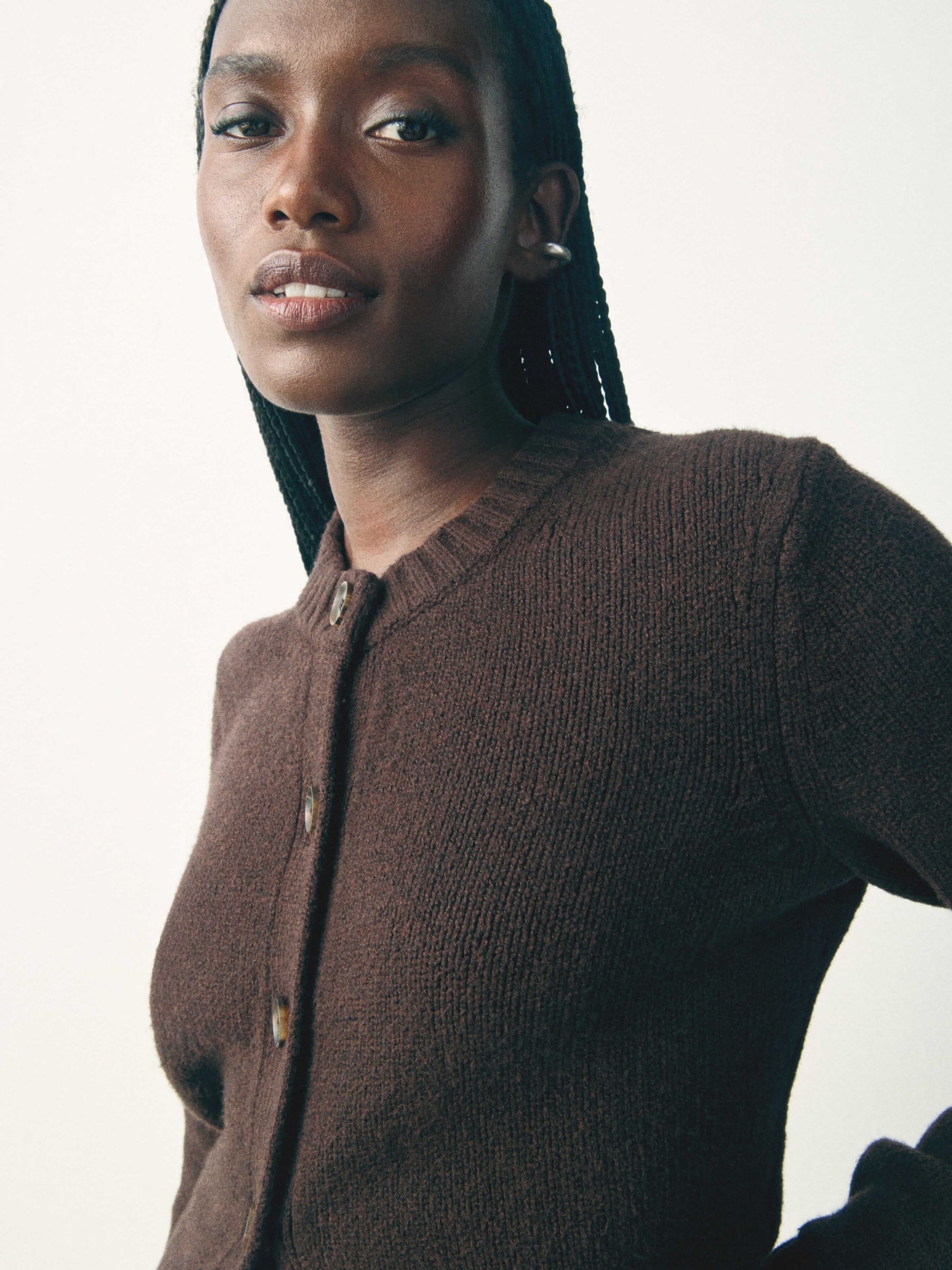 Brown CashSoft Long Sleeve Crew Neck Cardigan - Image 7 of 9