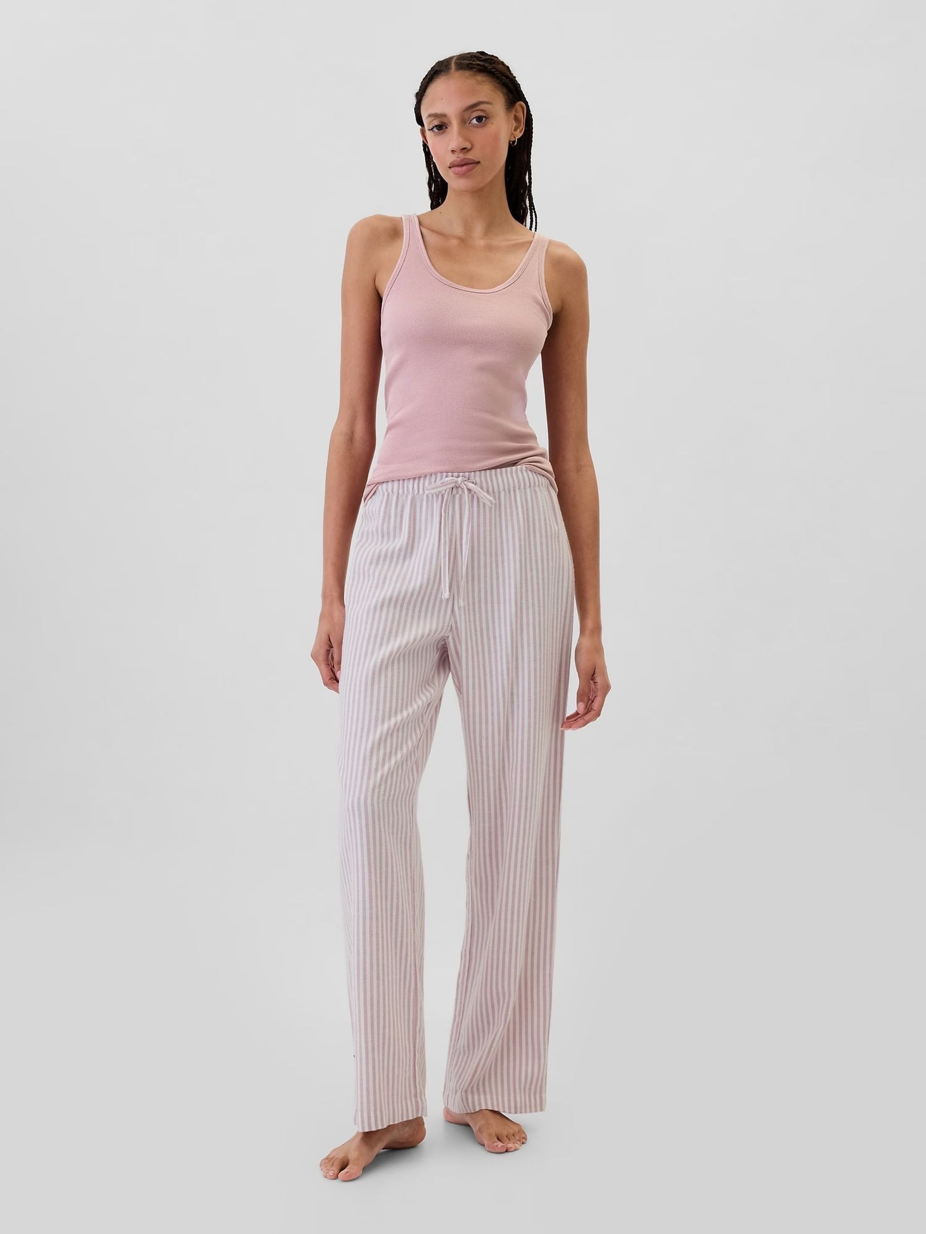 Pink Ribbed Support Pyjama Tank Top - Image 3 of 4