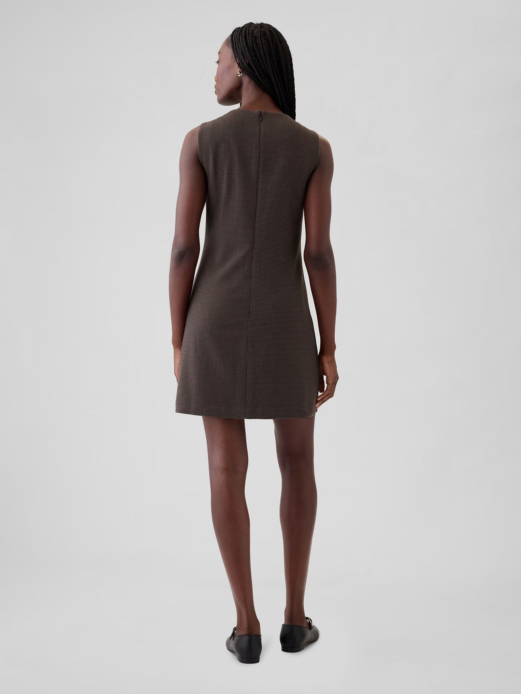 Brown Shift Mini Dress - Image 2 of 5