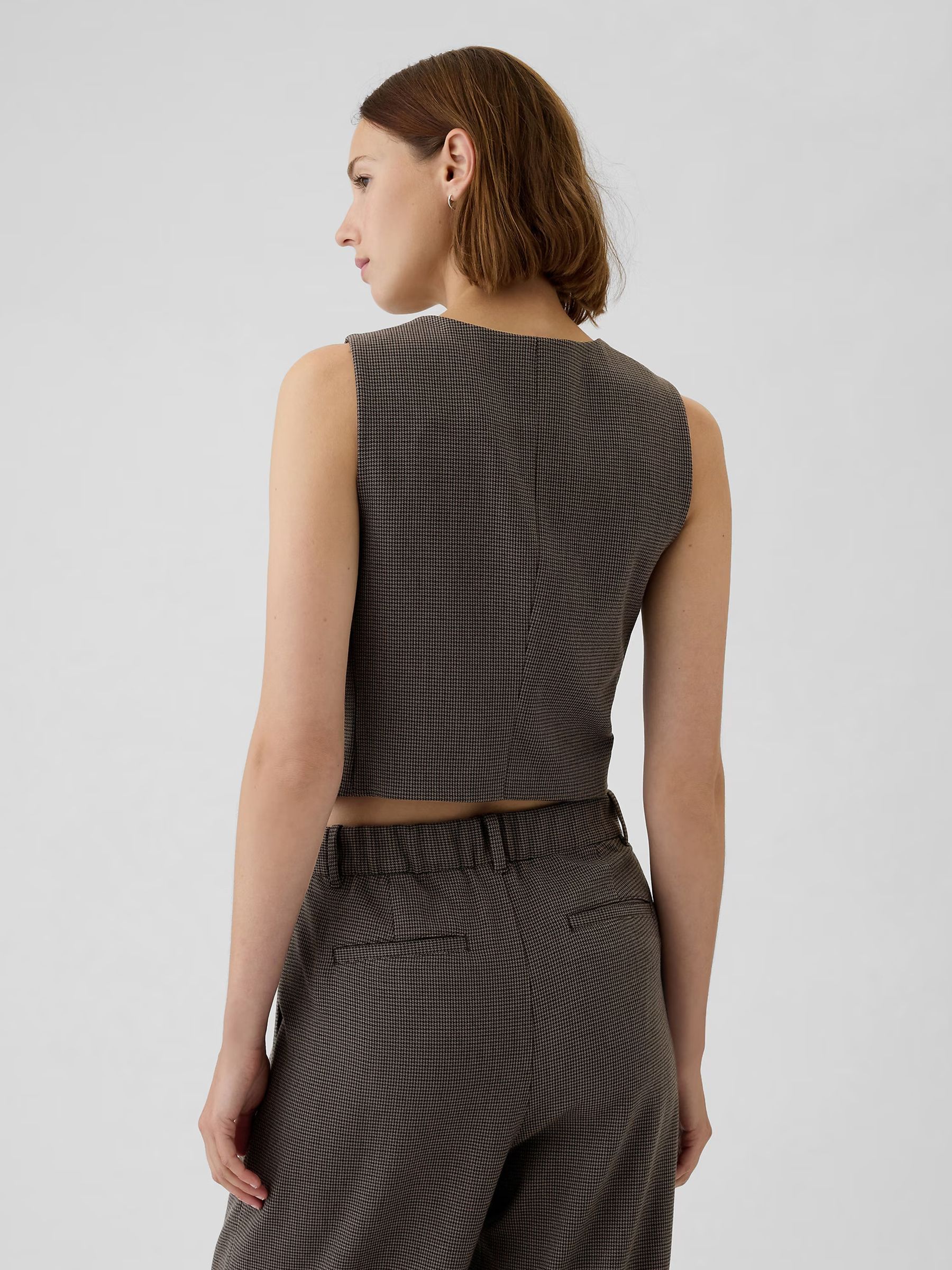 Brown Cropped Waistcoat - Image 2 of 5