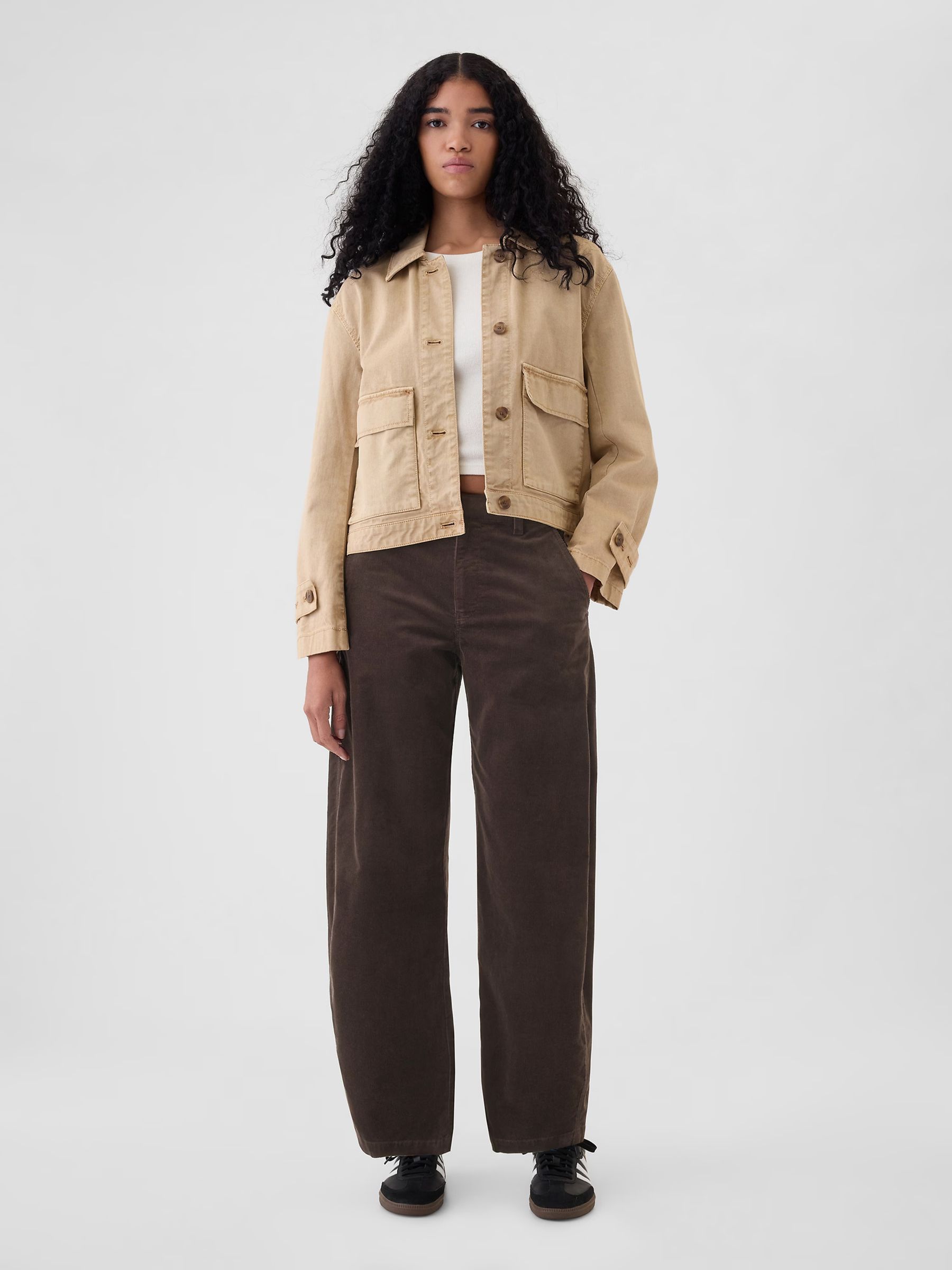 Brown 365 High Rise Corduroy Tapered Trousers - Image 5 of 5