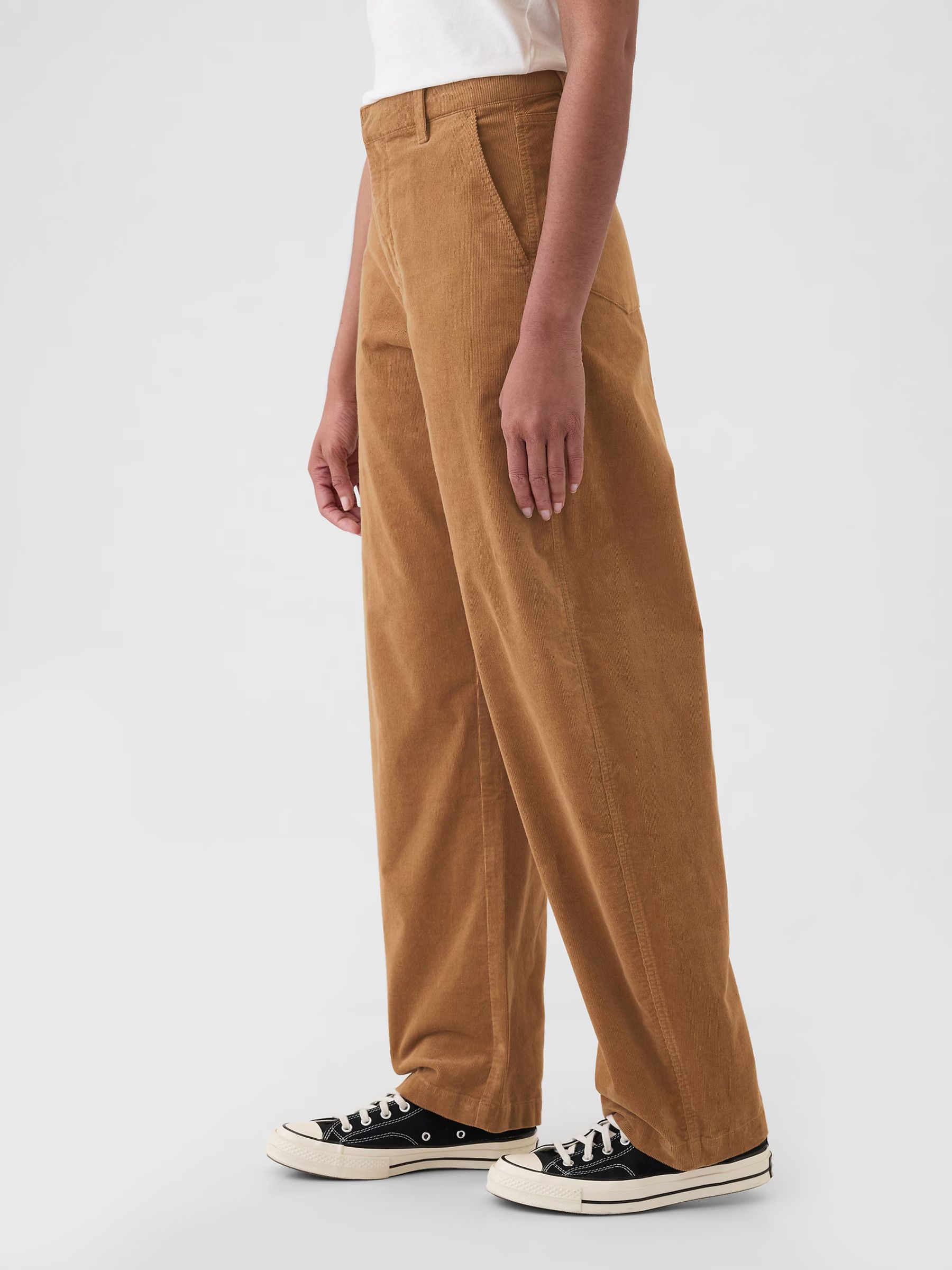 Camel 365 High Rise Corduroy Tapered Trousers | Gap