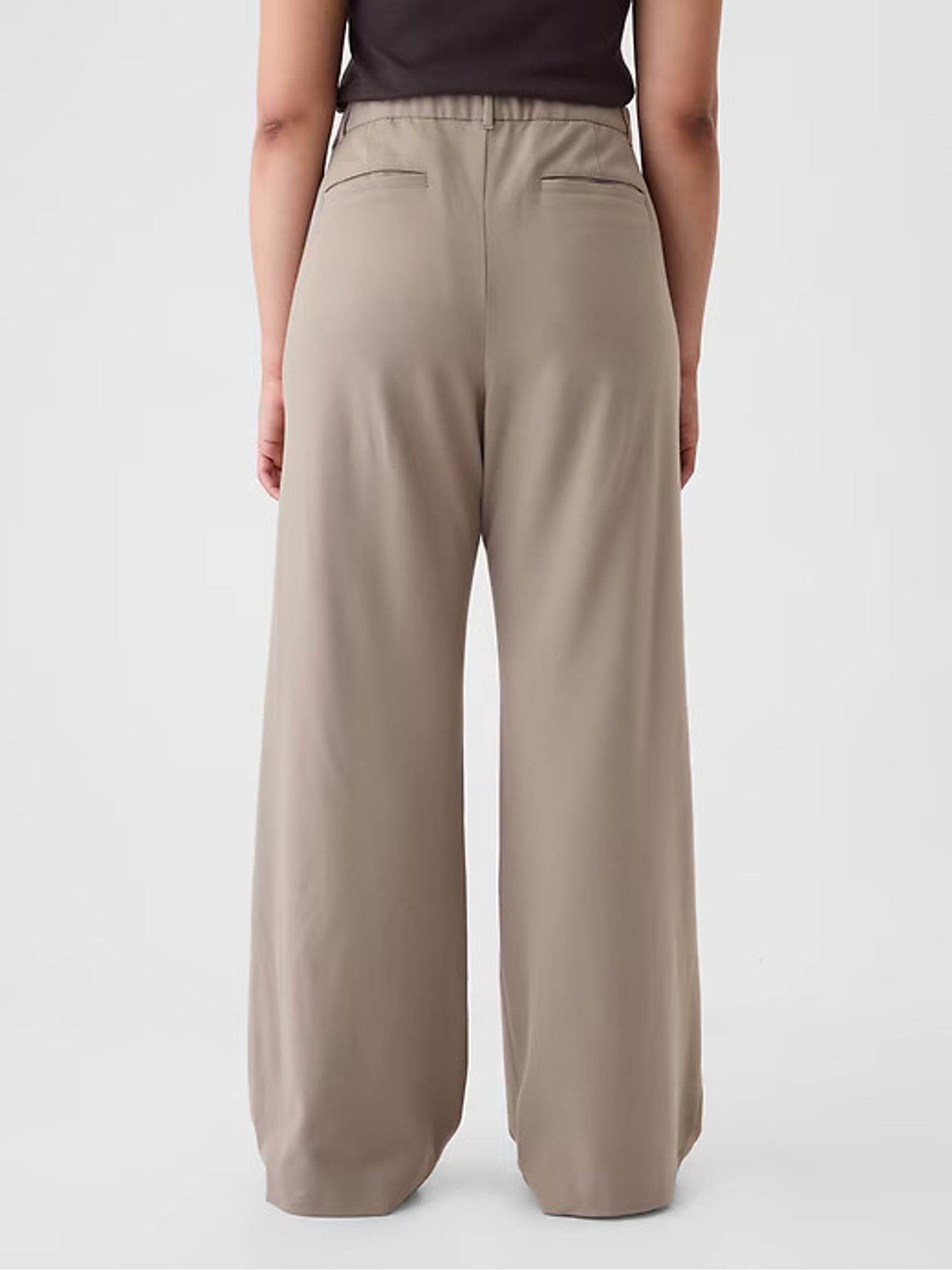 Light Brown 365 High Waisted Brushed Twill Pleated Trousers - Image 3 of 4