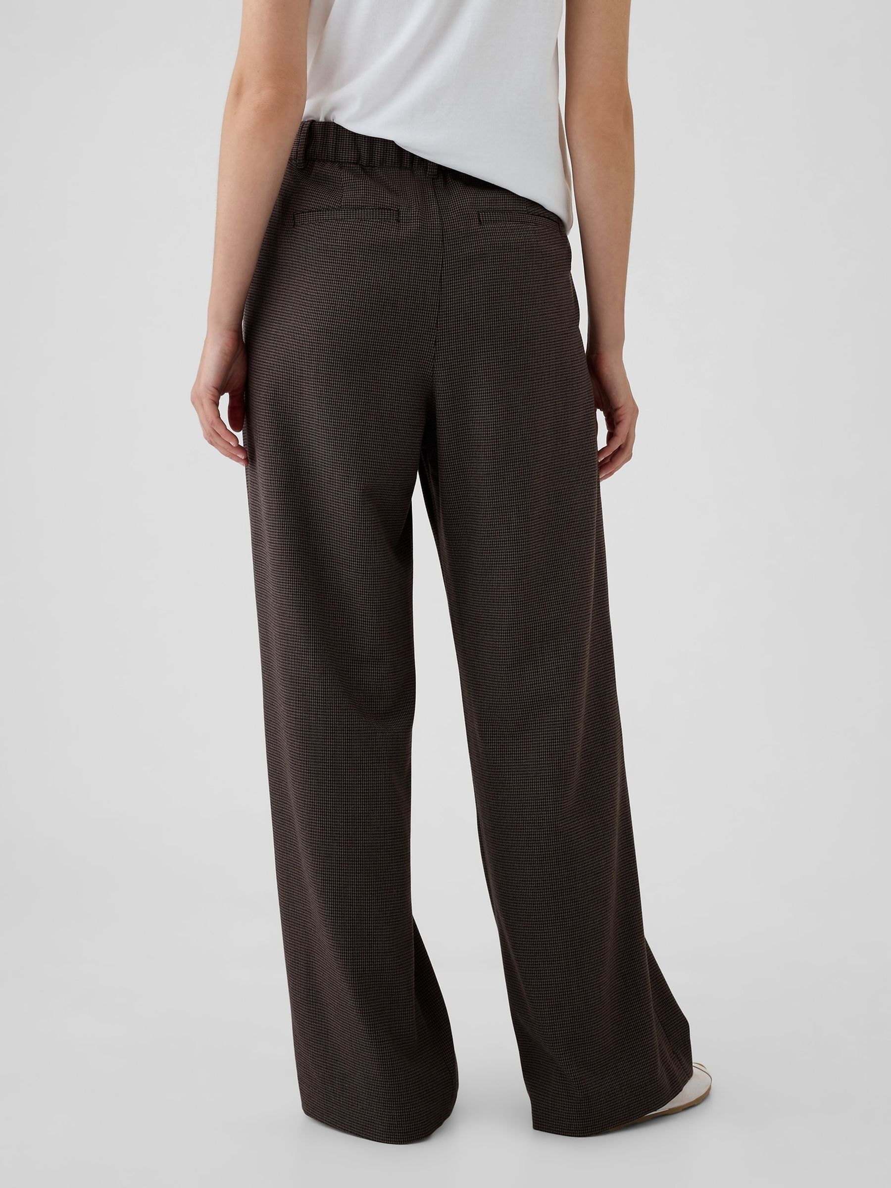 Brown 365 High Waisted Brushed Twill Pleated Trousers - Image 3 of 8