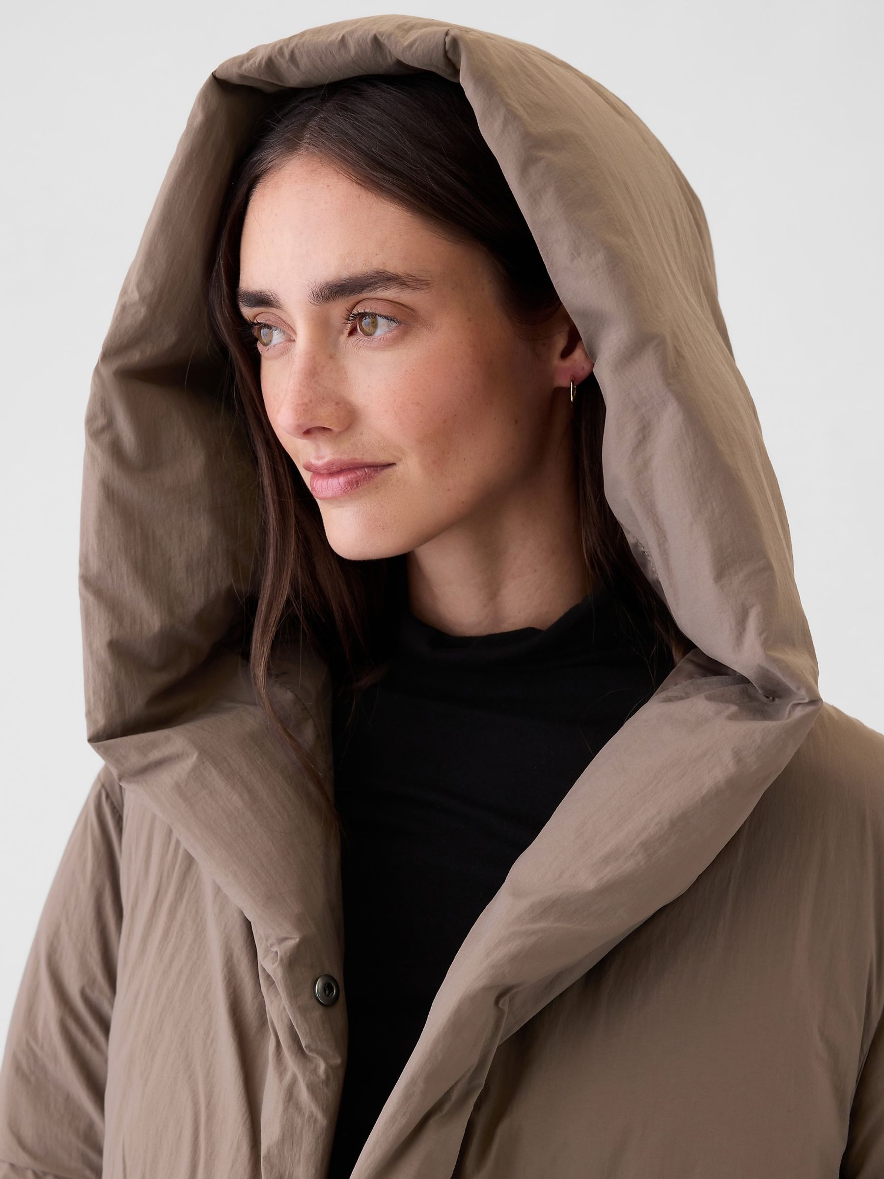 Brown Oversized Long Belted Puffer Coat - Image 4 of 5