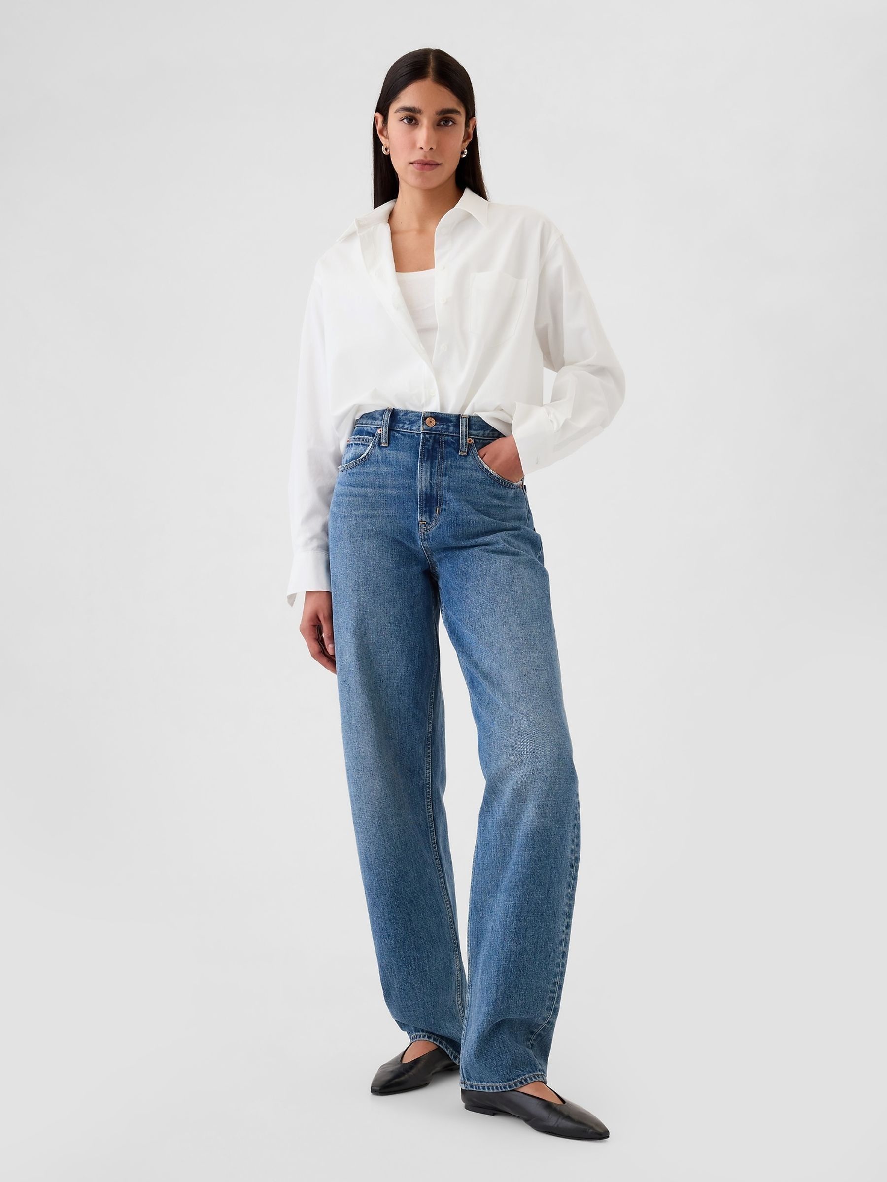 White Organic Cotton Oxford Oversized Shirt - Image 3 of 4