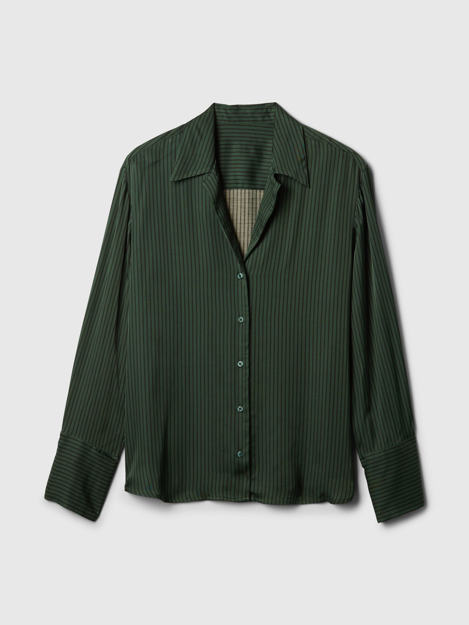 Green Satin Perfect Shirt - Image 4 of 5