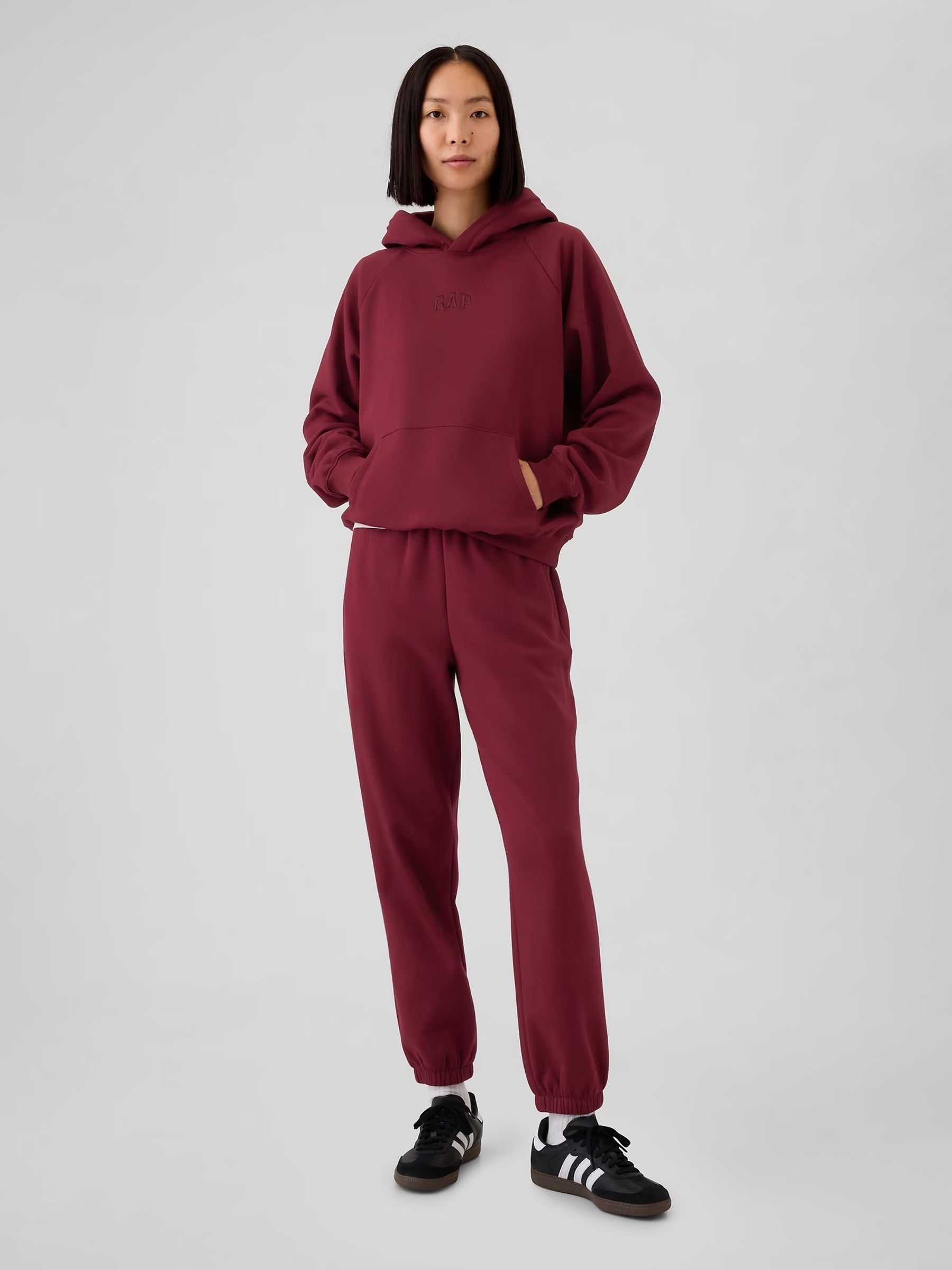 Burgundy Red Vintage Logo Soft Hoodie - Image 3 of 5