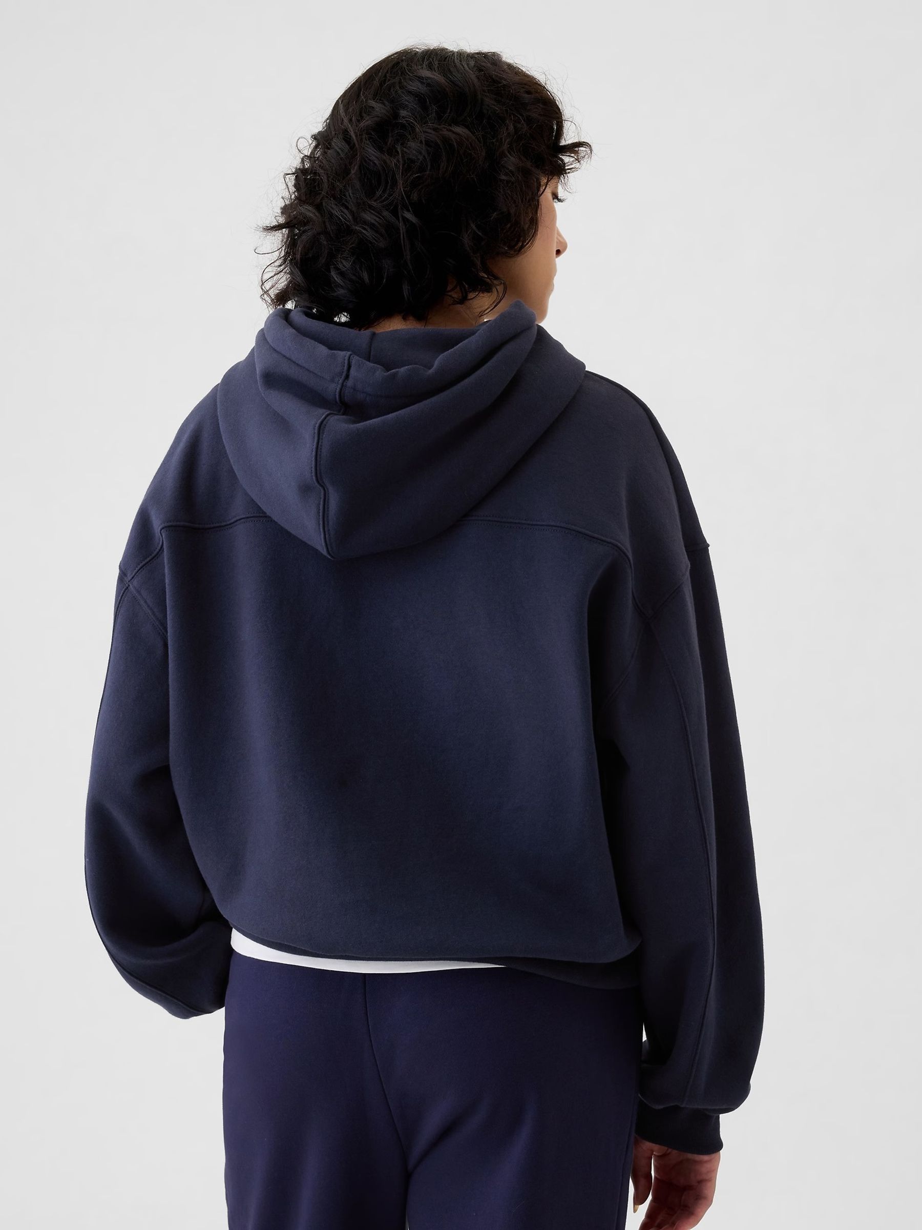 Blue Vintage Soft Cropped Hoodie - Image 2 of 4