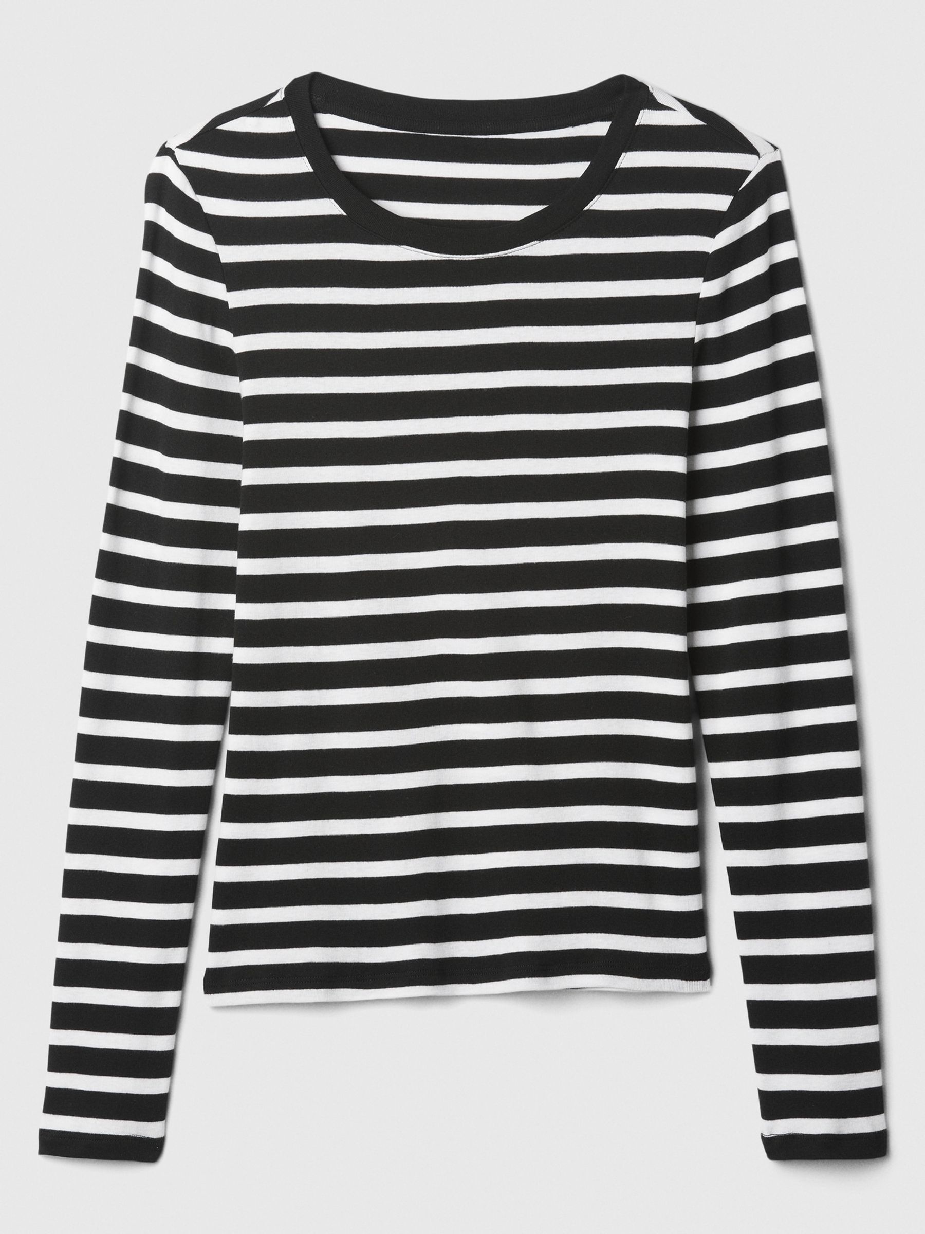 Black Stripe Favourite Cotton-Modal Crew Neck Long Sleeve T-Shirt - Image 5 of 5