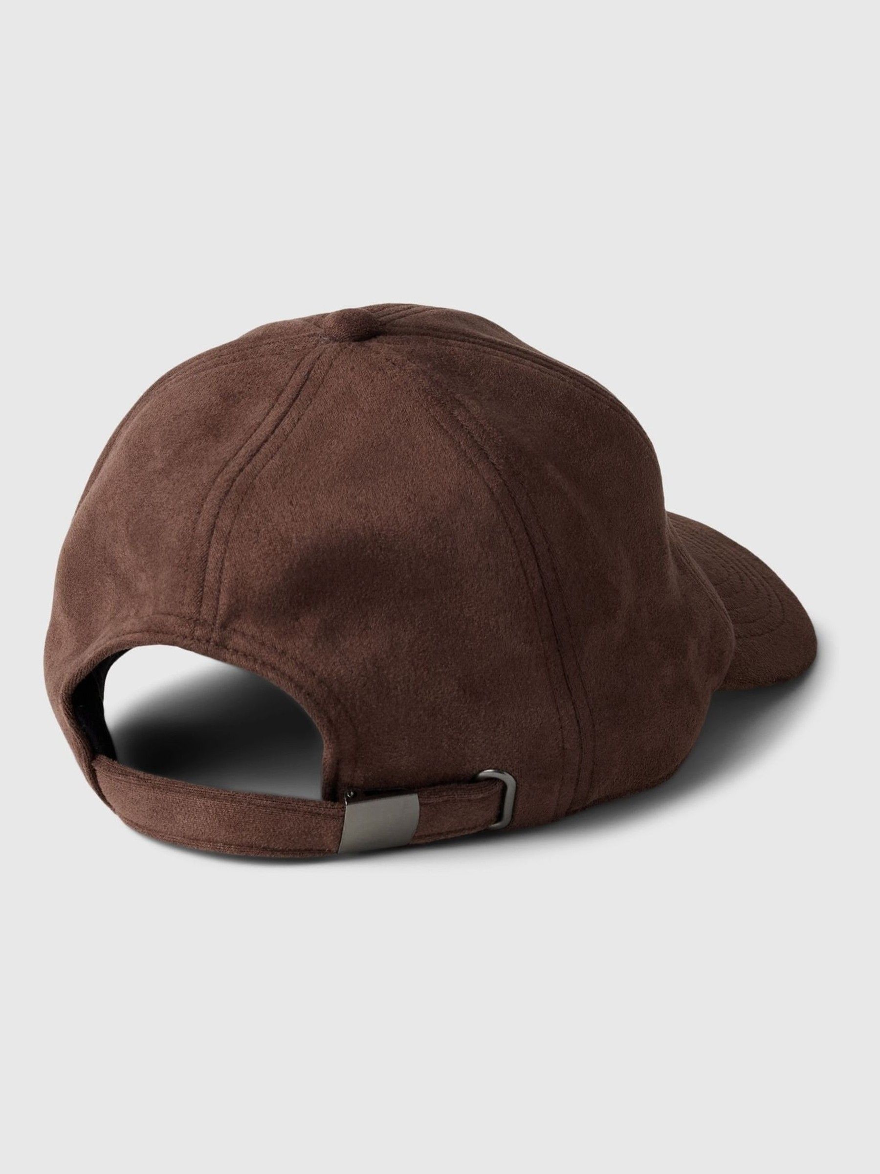 Brown Suede Adult Faux Leather Baseball Hat - Image 2 of 2