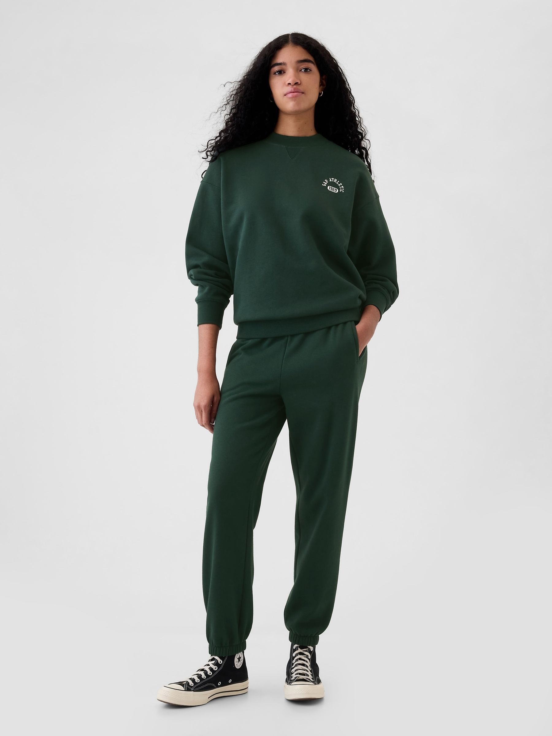 Green Athletic Logo Mock Neck Jumper - Image 3 of 5