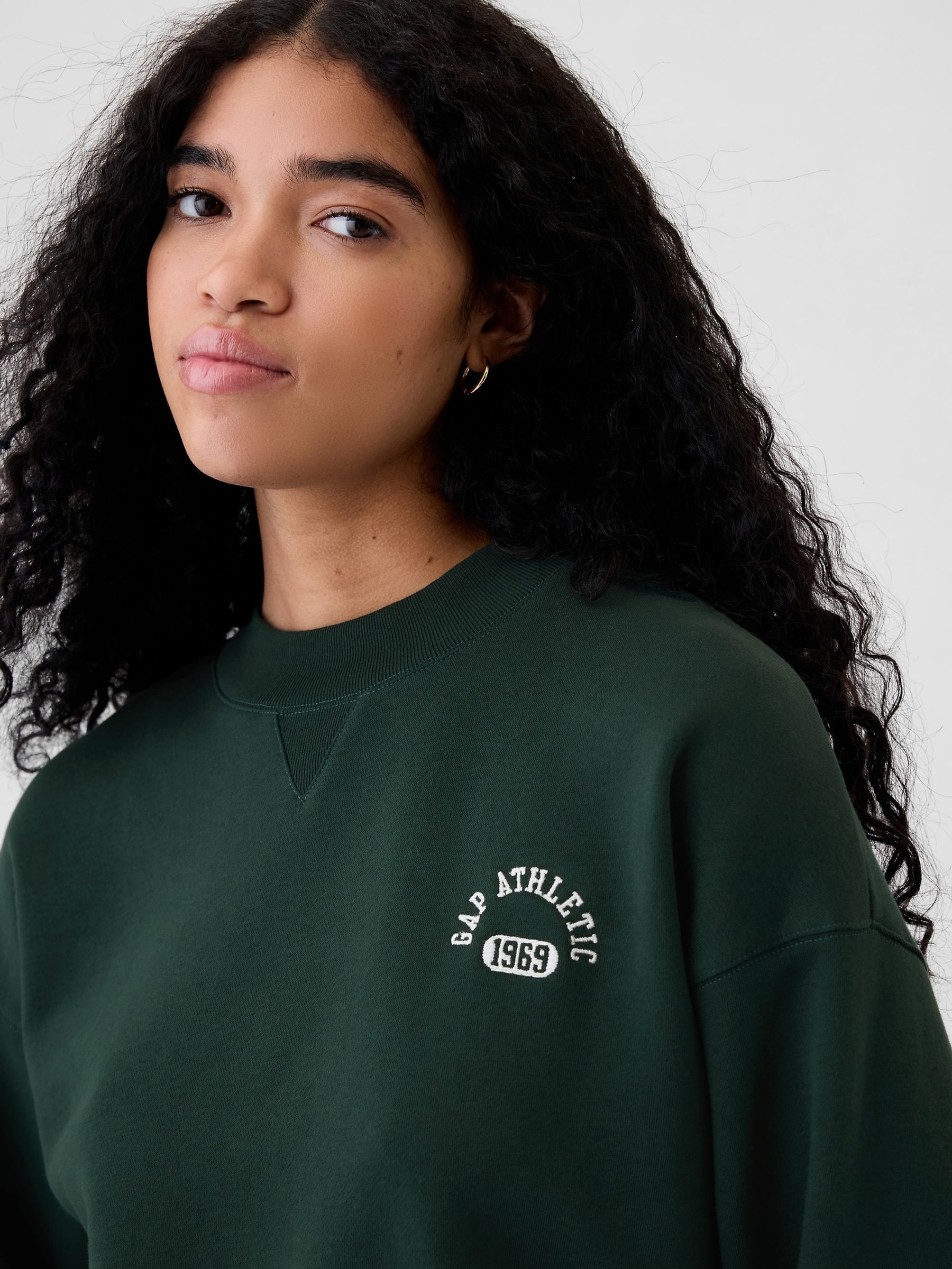 Green Athletic Logo Mock Neck Jumper - Image 4 of 5