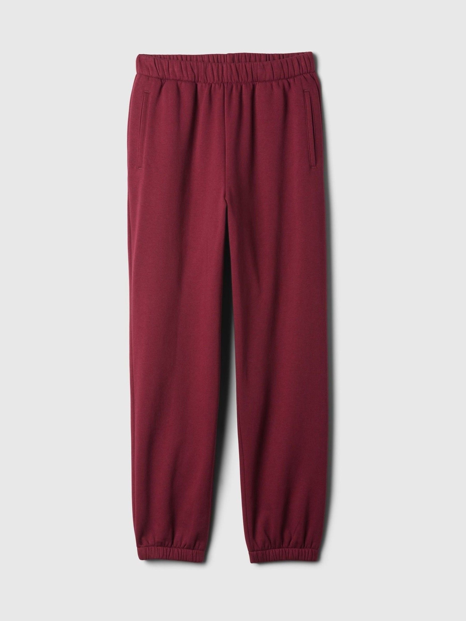 Burgundy Red High Waisted Cuffed Joggers - Image 5 of 5