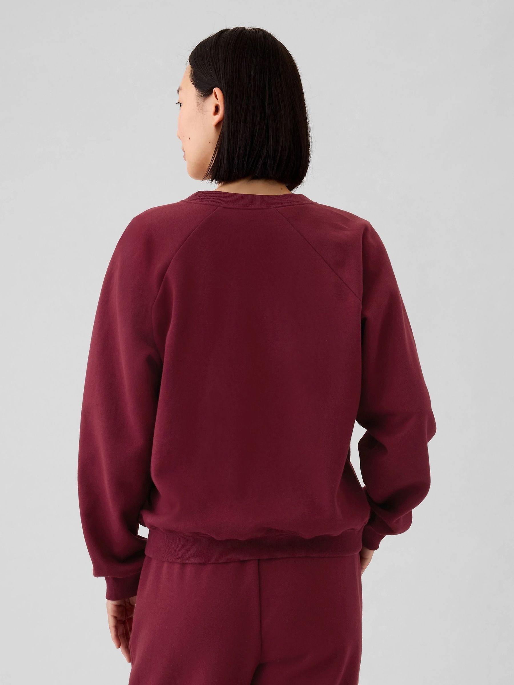 Burgundy Red Vintage Soft Raglan Crew Neck Jumper - Image 2 of 4