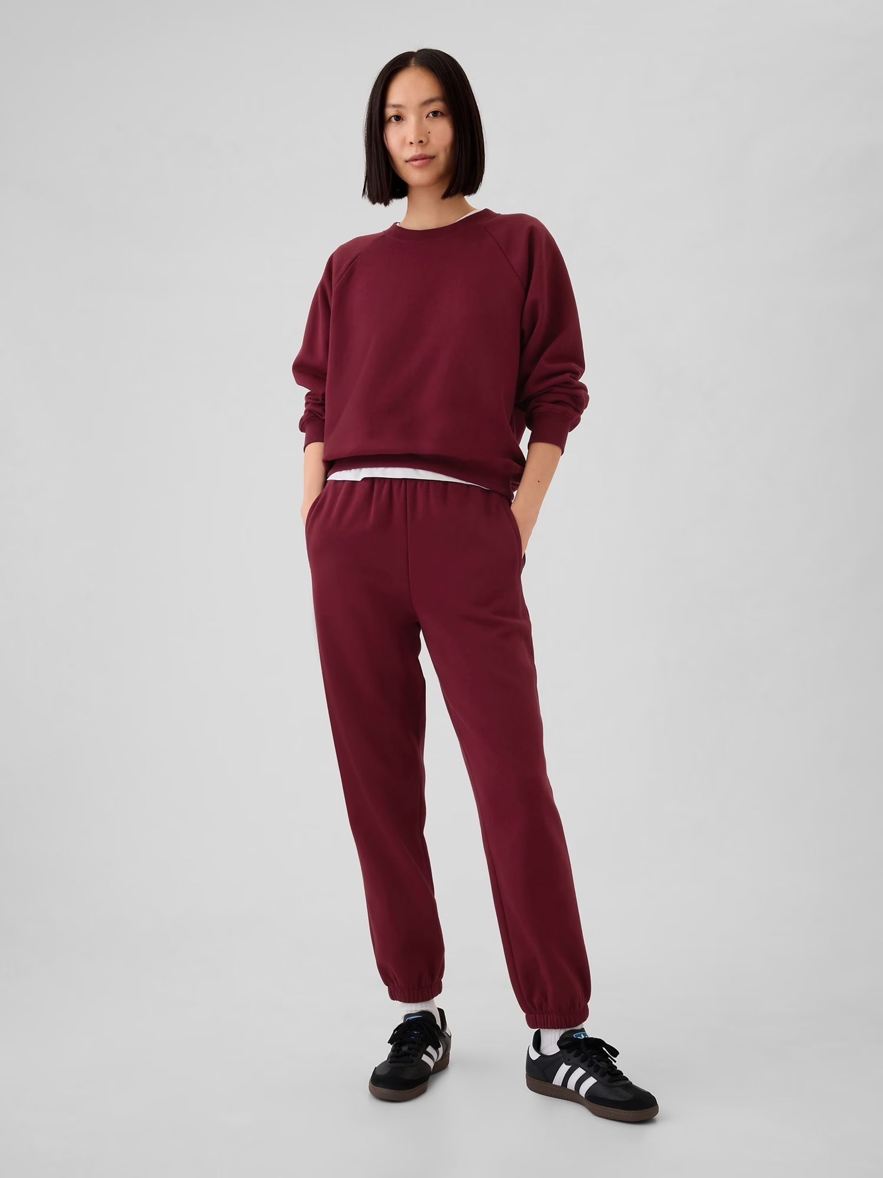 Burgundy Red Vintage Soft Raglan Crew Neck Jumper - Image 3 of 4