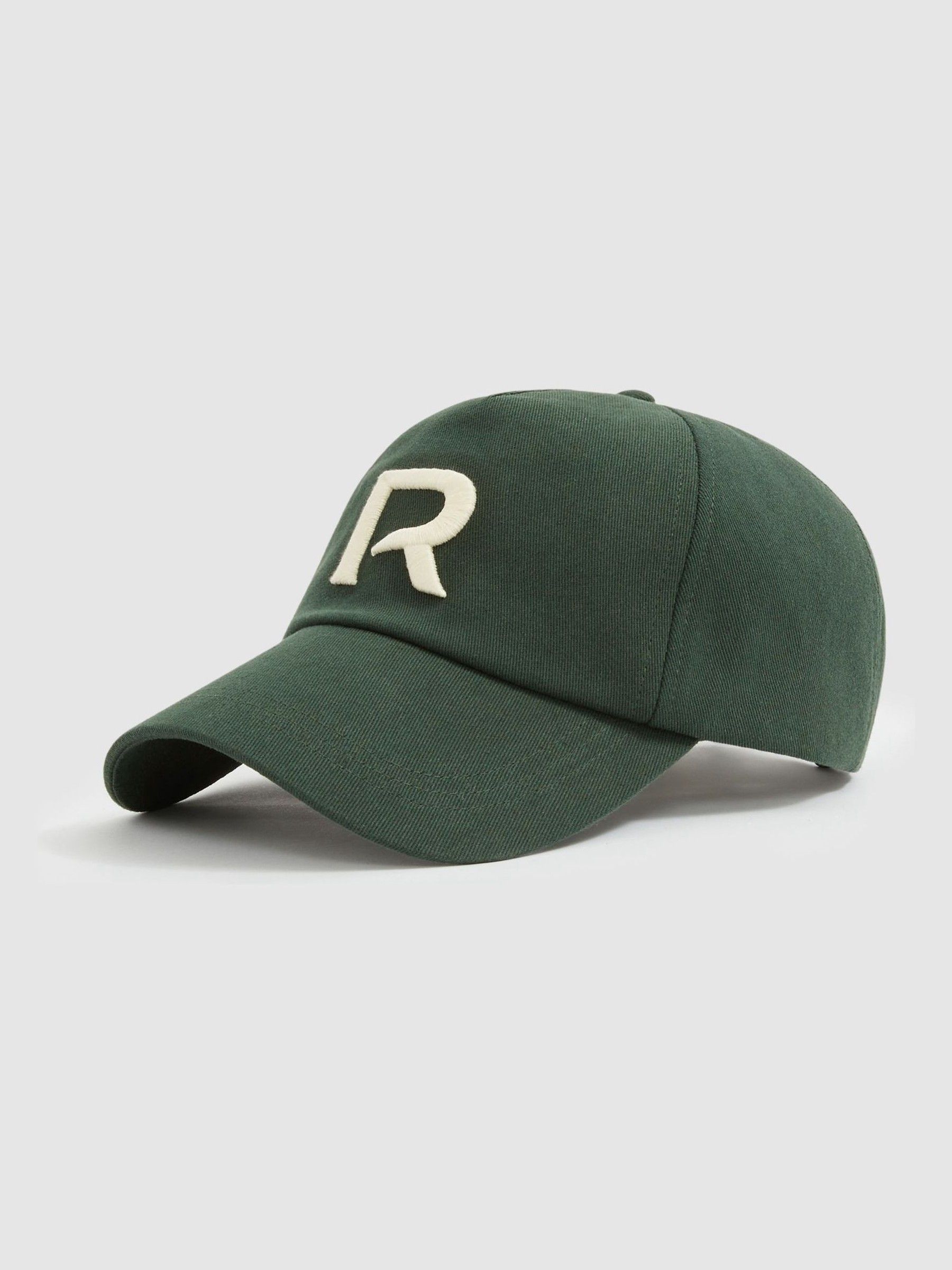 Twill Logo-Embroidered Cap in Green/Ivory - Image 1 of 4
