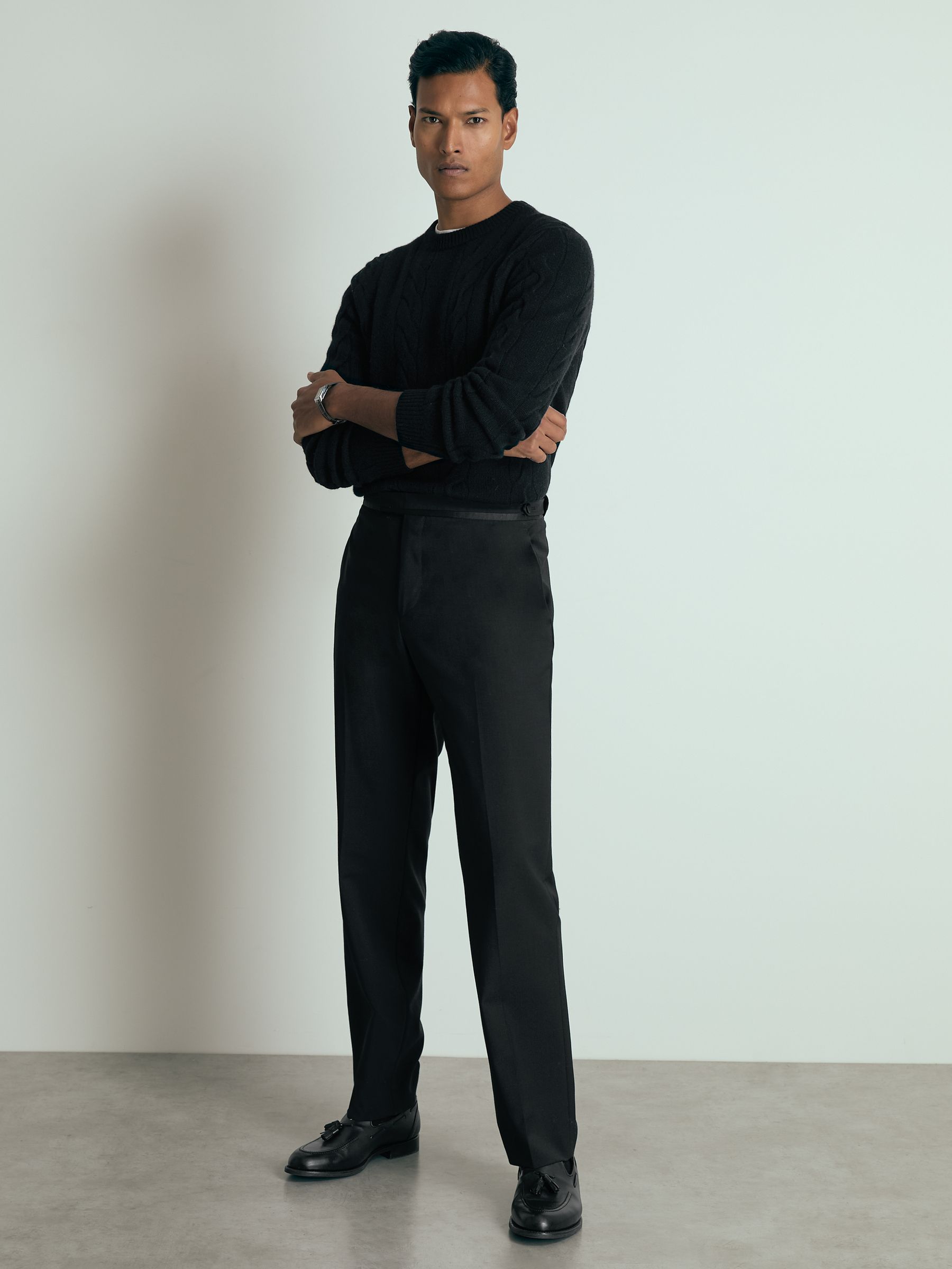Atelier Cabled-Cashmere Jumper in Black - Image 3 of 6