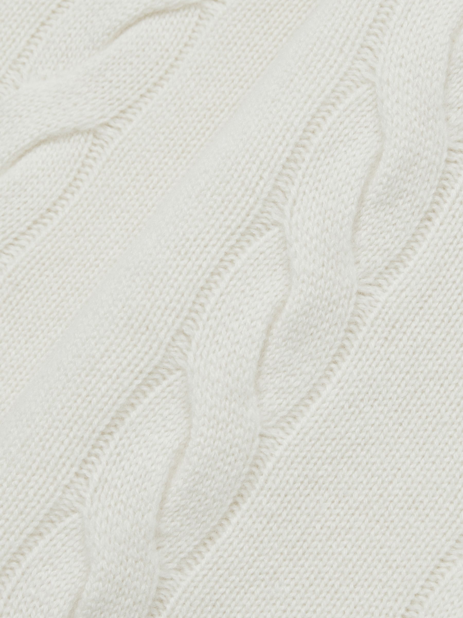 Atelier Cabled-Cashmere Roll-Neck Jumper in White - Image 6 of 6