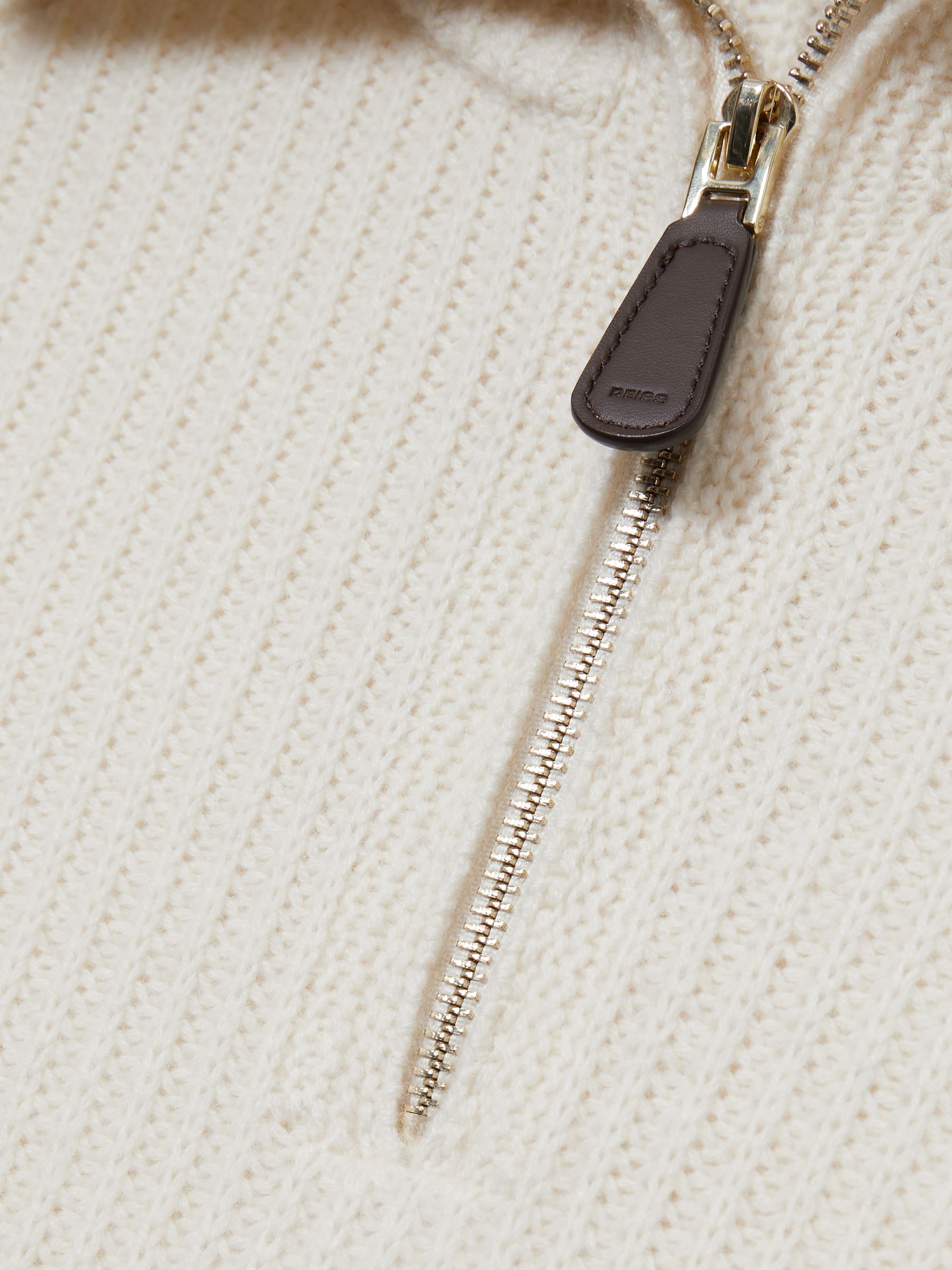 Atelier Ribbed-Cashmere Funnel-Neck Jumper in White - Image 7 of 7