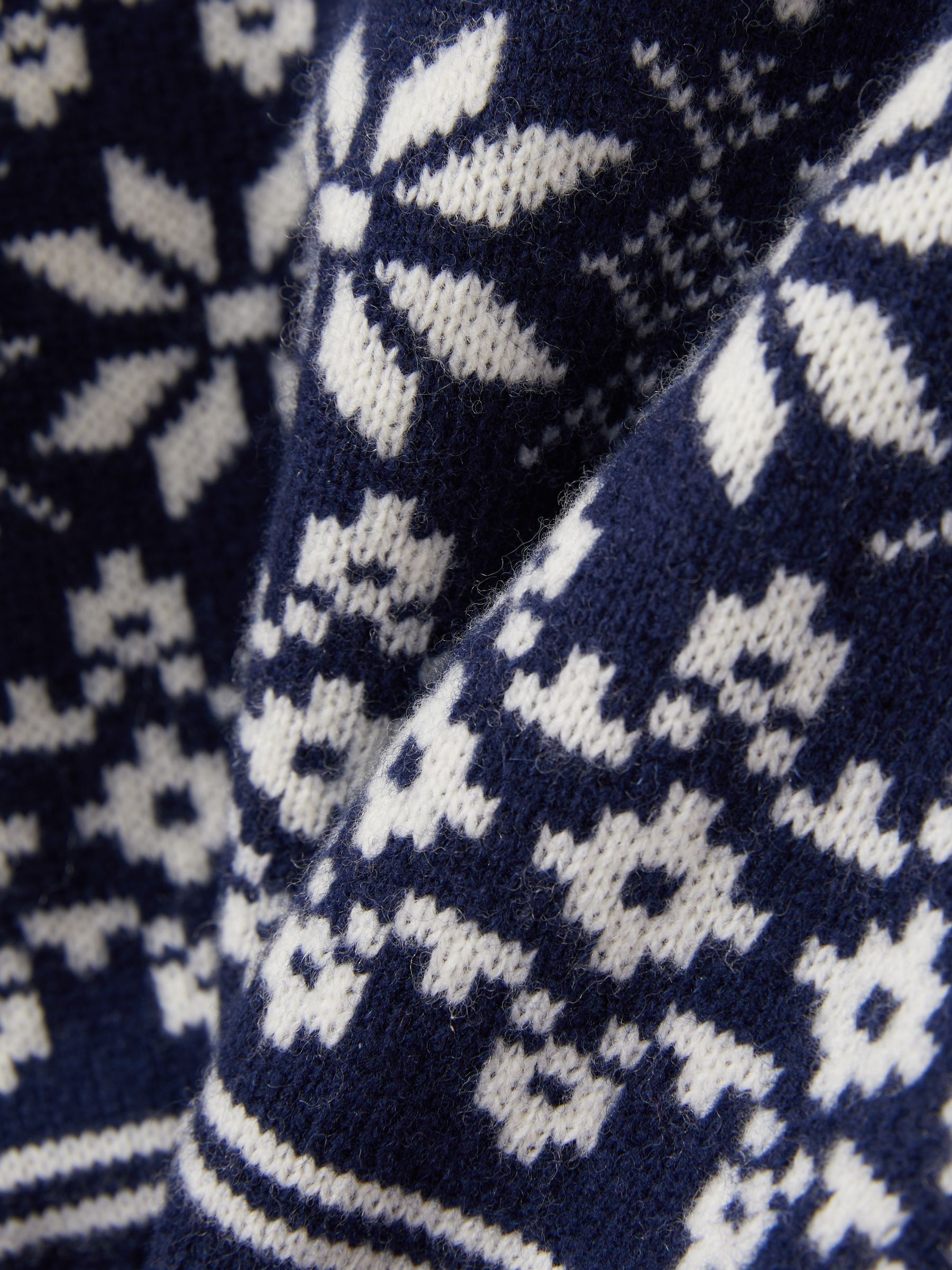 13-14 yrs Merino Jumper in Bright Navy Blue/White - Image 4 of 4