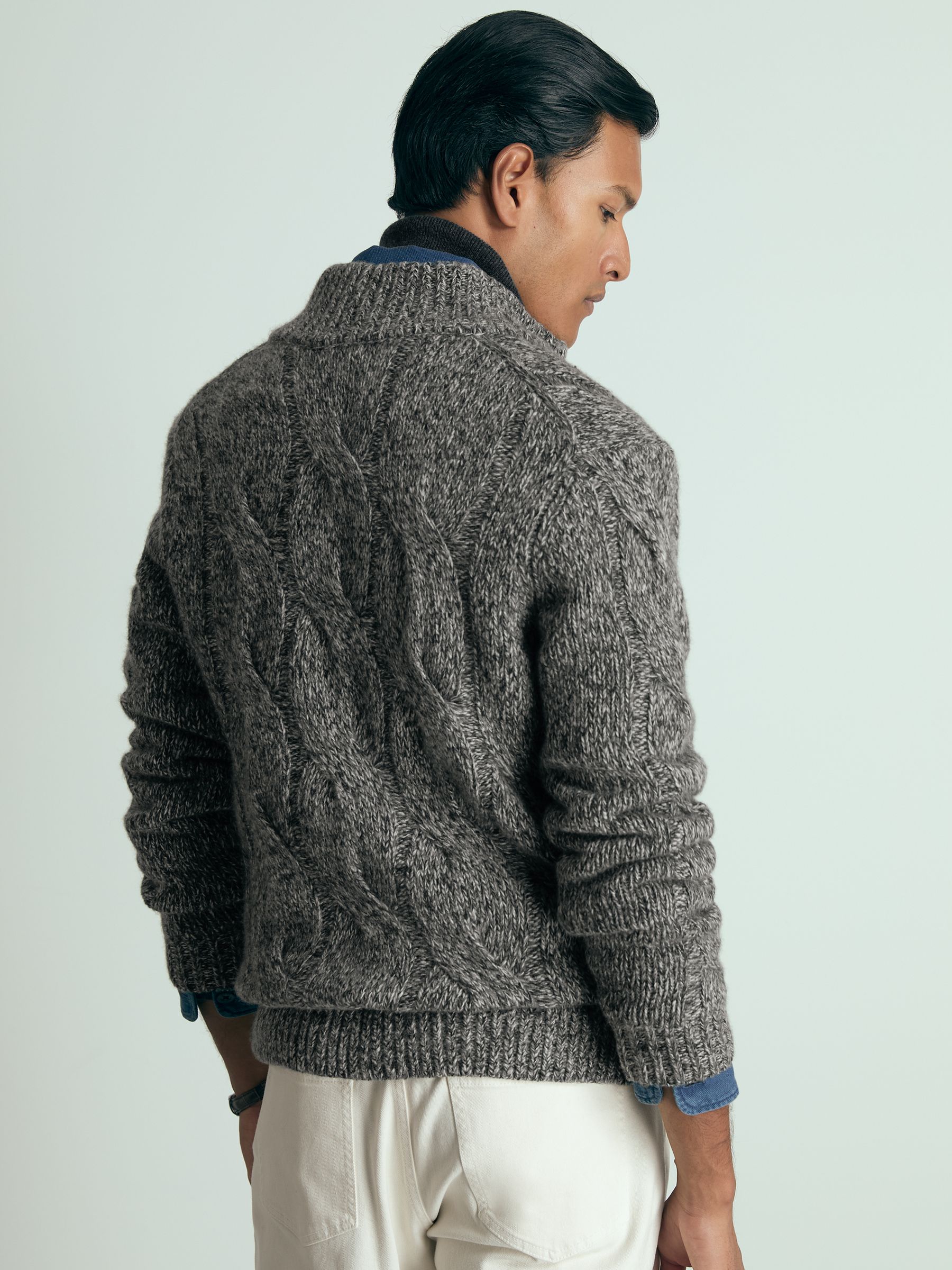 Atelier Cabled-Cashmere Jacket in Black/White - Image 4 of 5