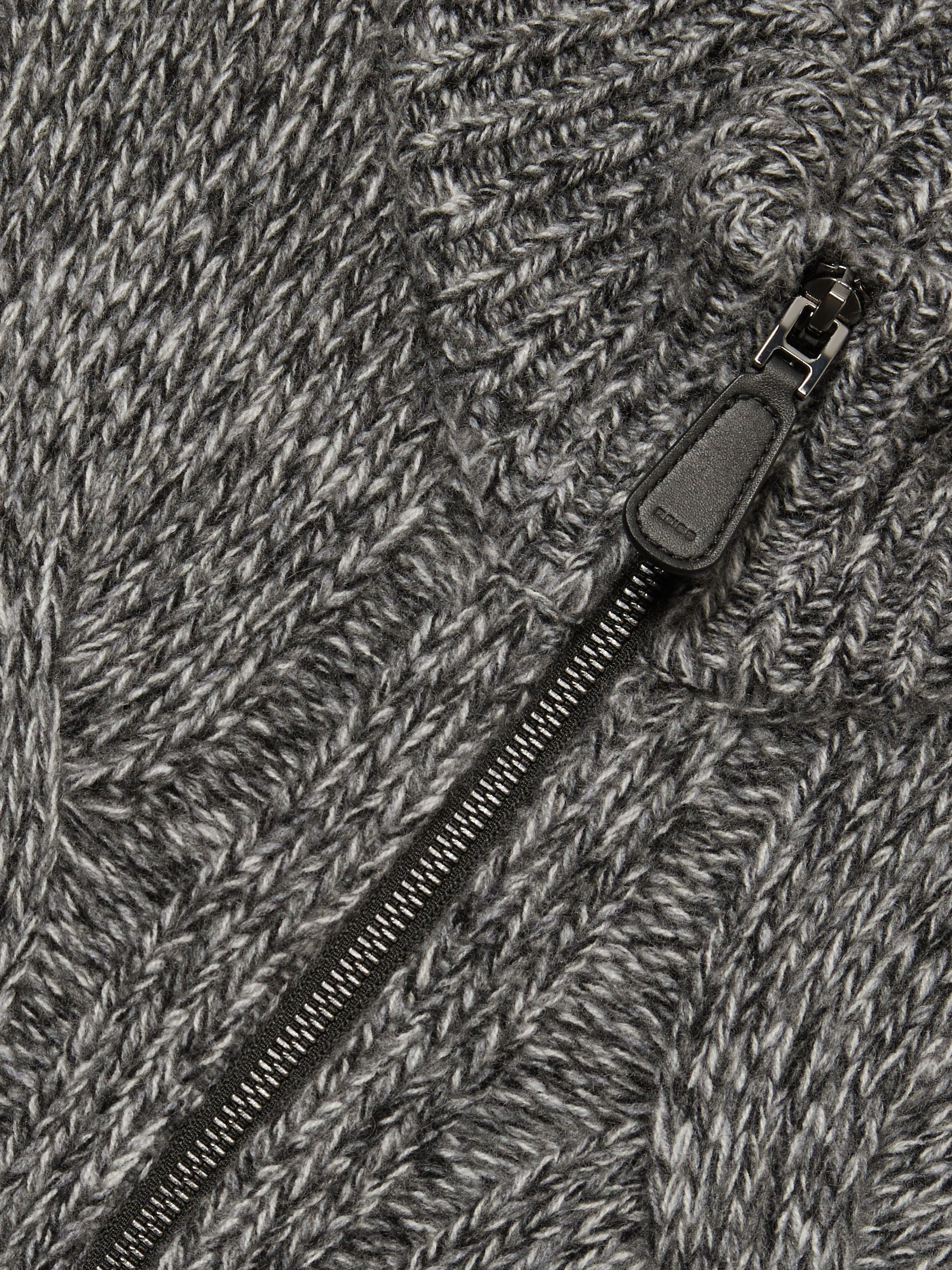 Atelier Cabled-Cashmere Jacket in Black/White - Image 5 of 5