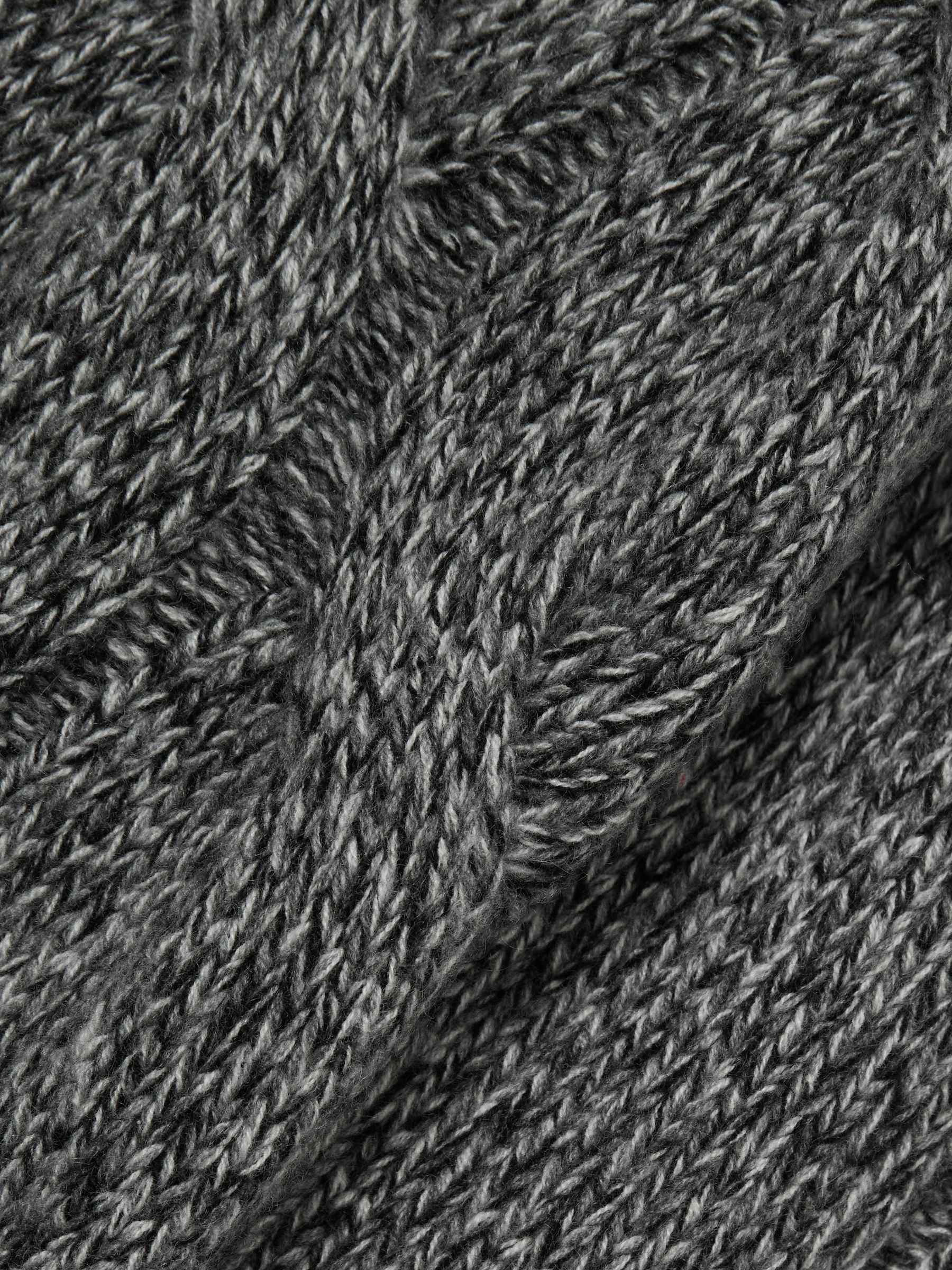 Atelier Cabled-Cashmere Roll-Neck Jumper in Black/White - Image 6 of 6