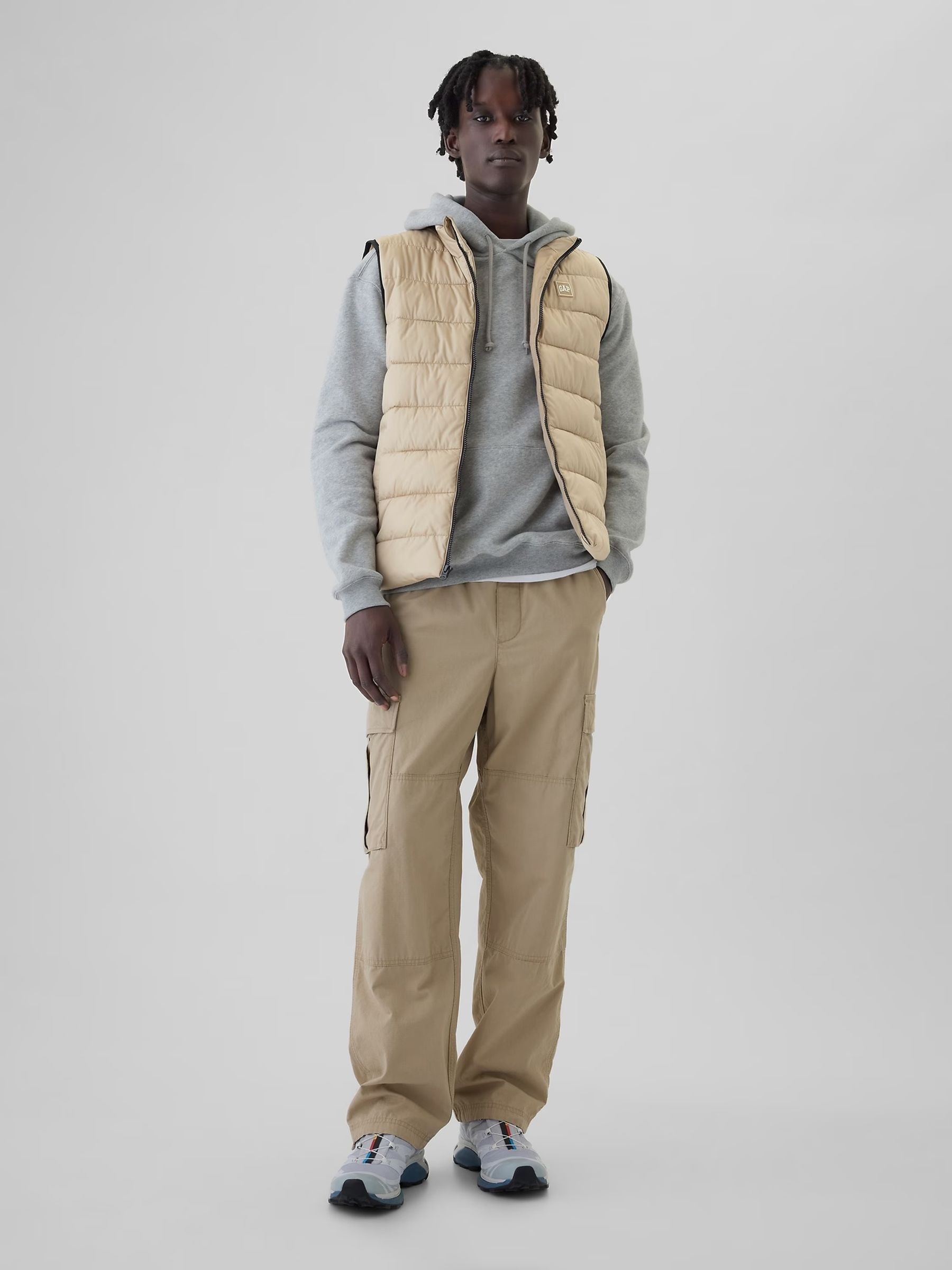 Beige Logo Water Resistant Puffer Gilet Jacket - Image 3 of 6