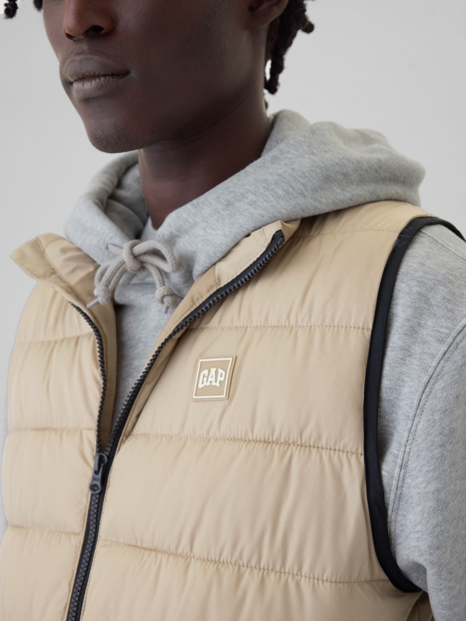 Beige Logo Water Resistant Puffer Gilet Jacket - Image 4 of 6