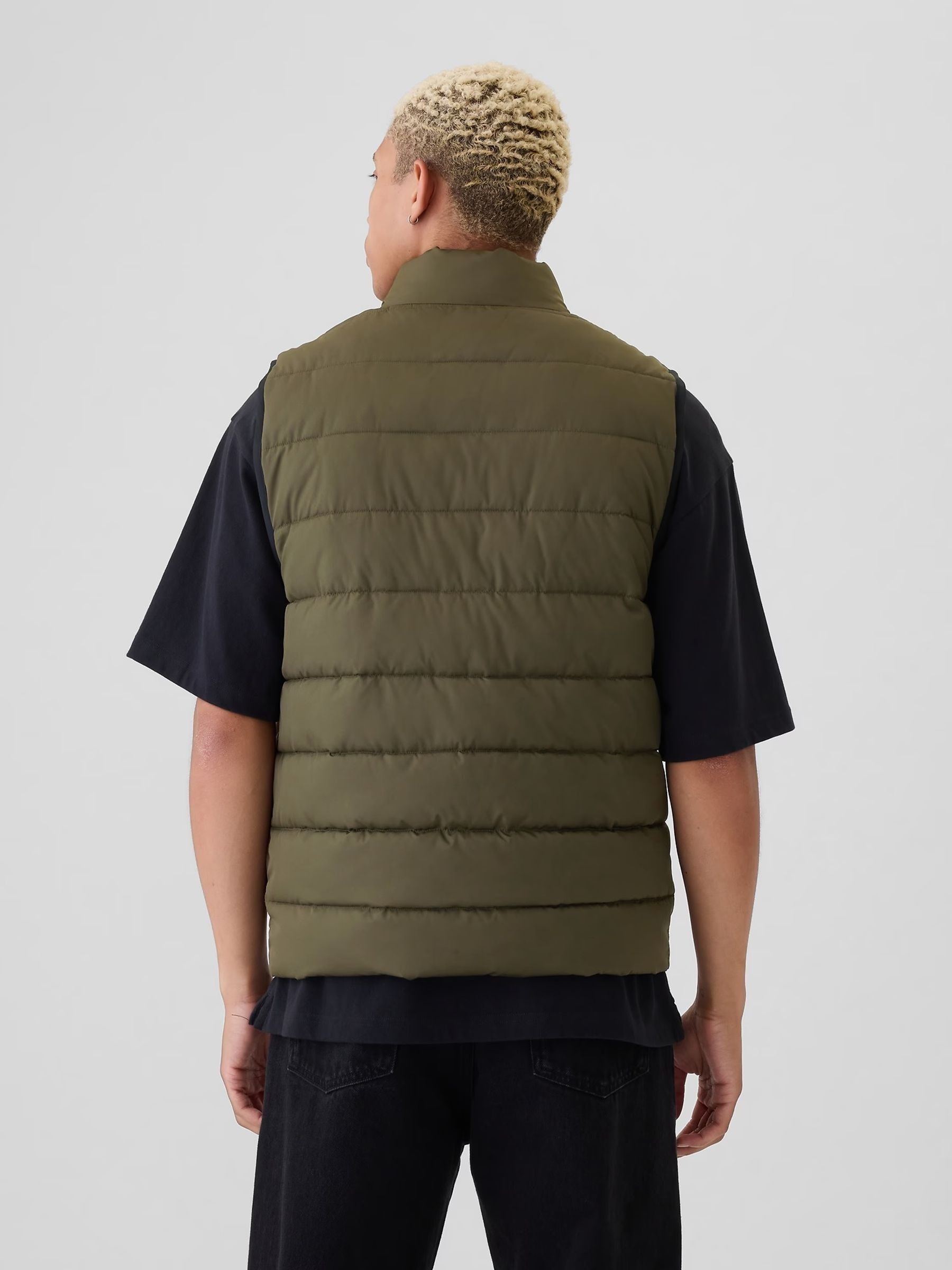 Green Logo Water Resistant Puffer Gilet Jacket - Image 2 of 6