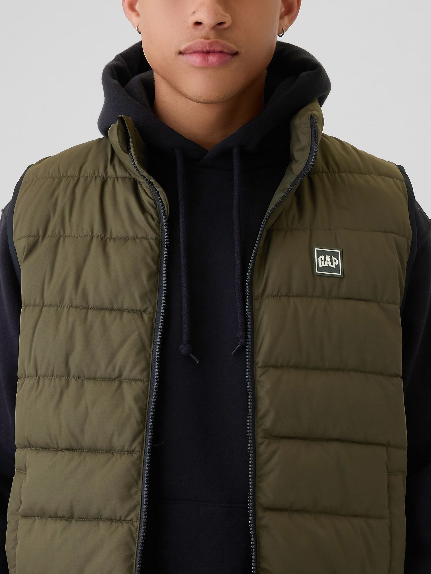 Green Logo Water Resistant Puffer Gilet Jacket - Image 4 of 6