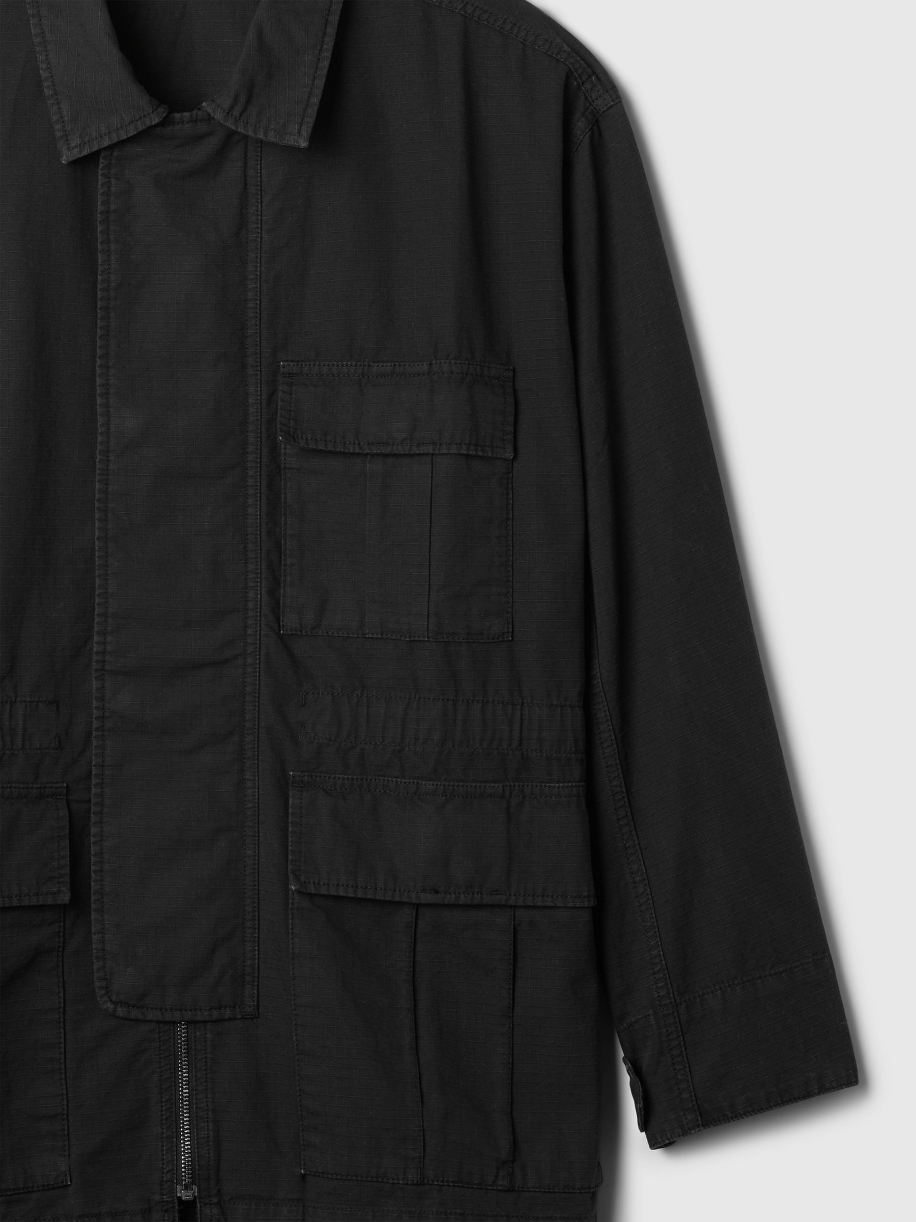 Black Ripstop Utility Jacket - Image 5 of 5