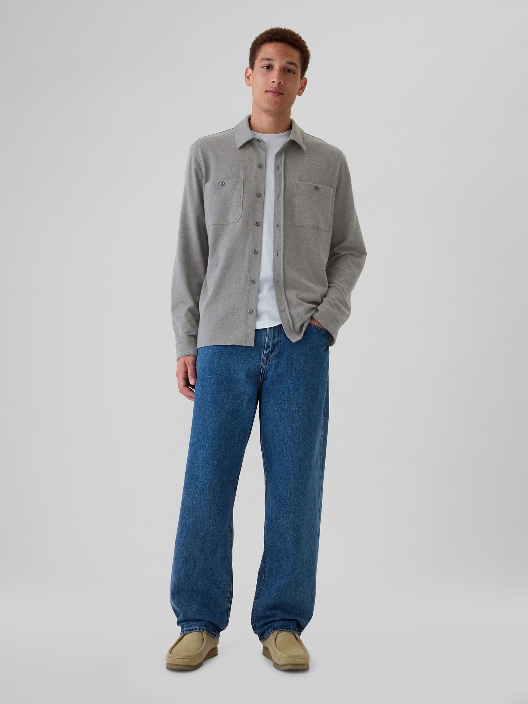Grey Jersey Long Sleeve Shirt - Image 3 of 4