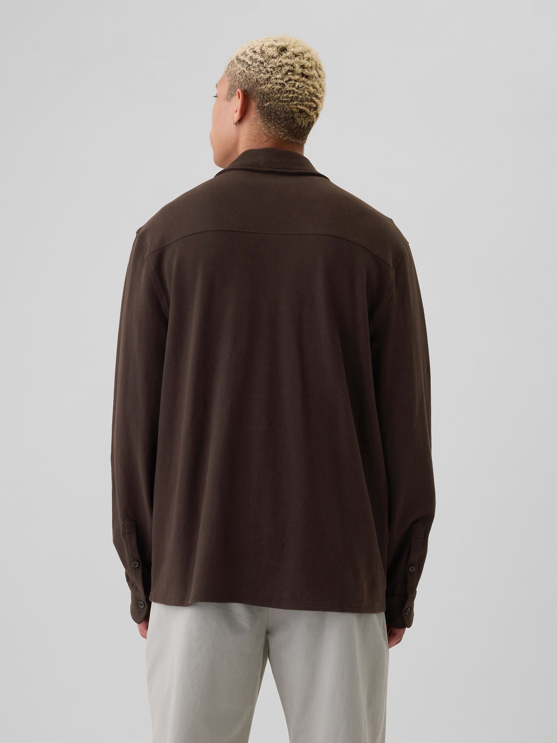 Brown Jersey Long Sleeve Shirt - Image 2 of 5