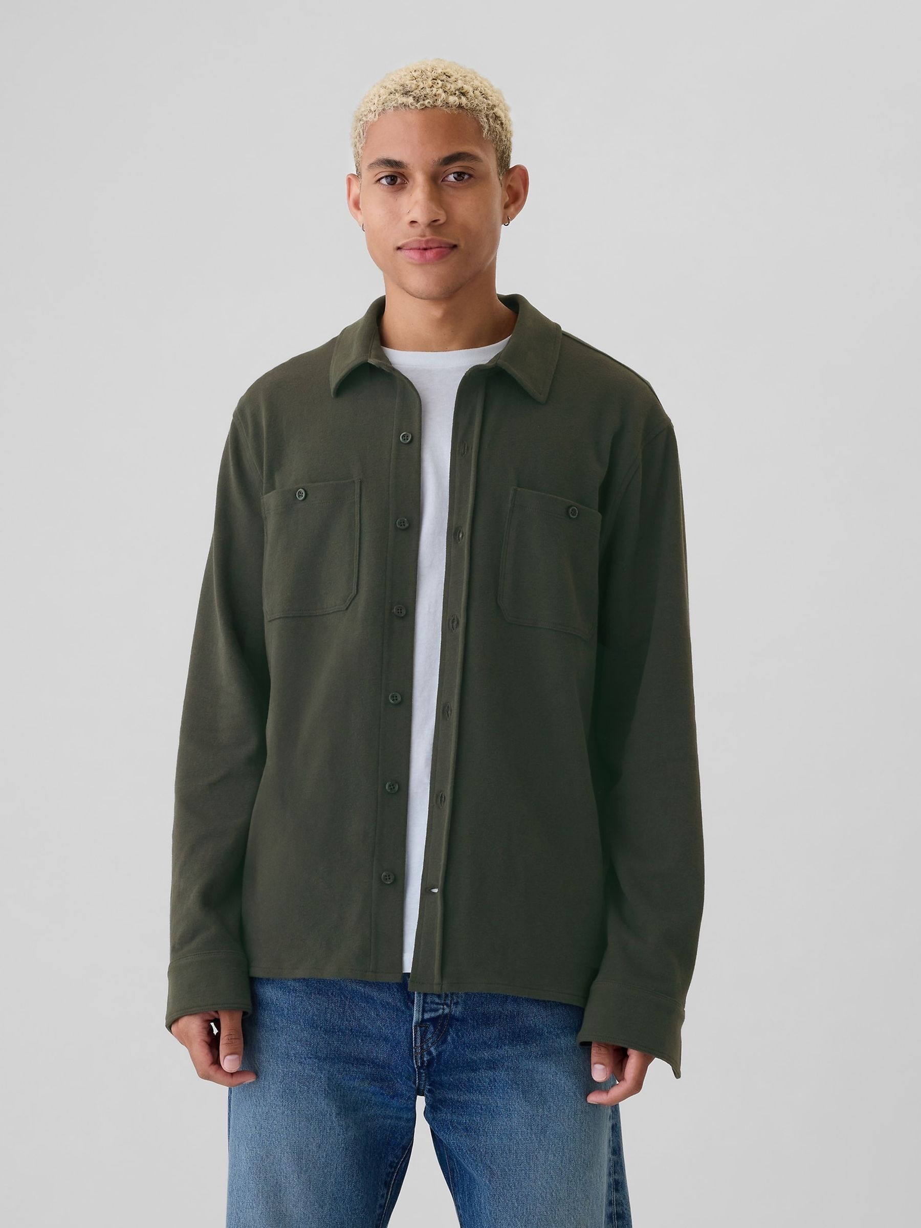 Green Jersey Long Sleeve Shirt - Image 1 of 6