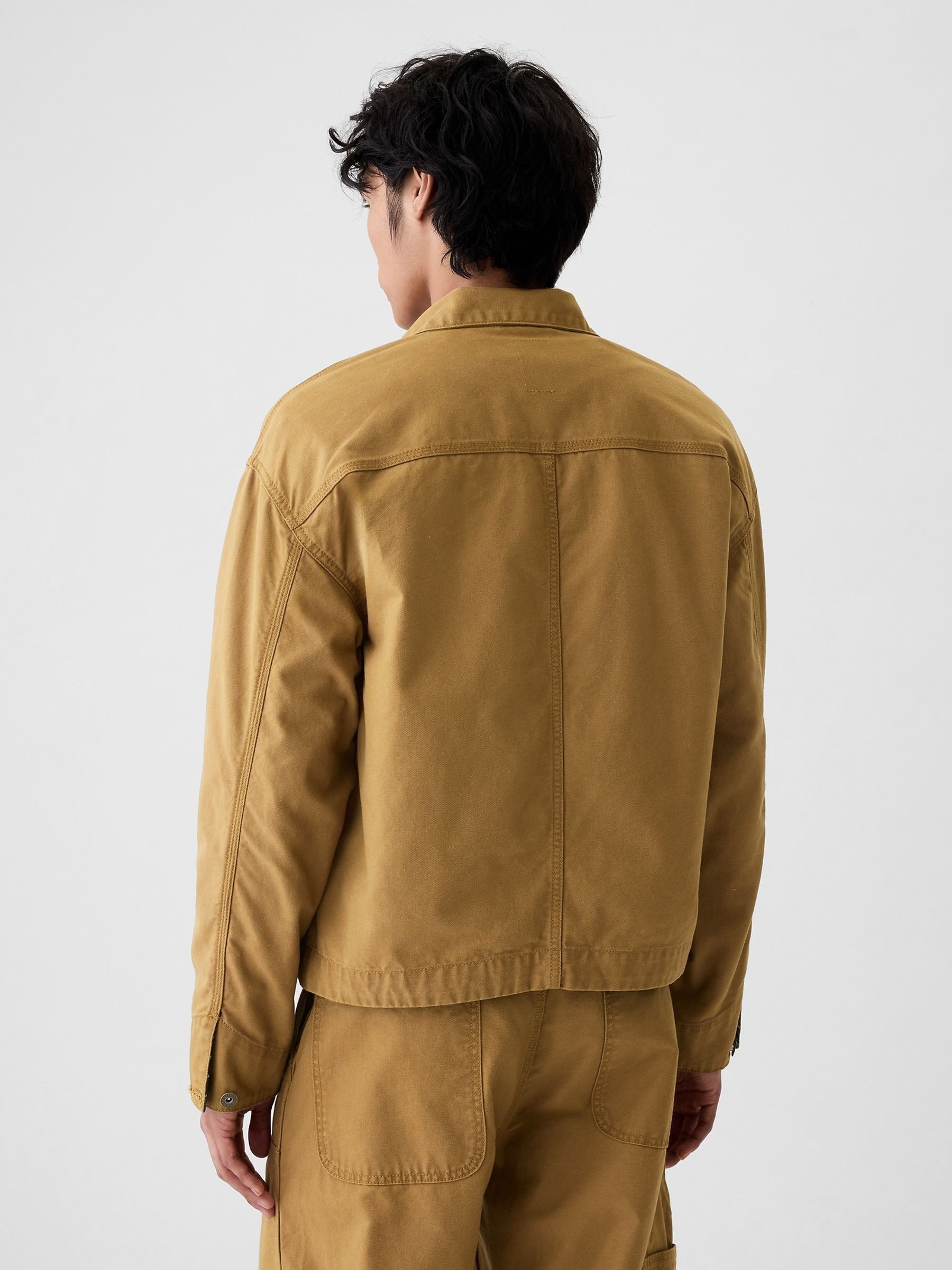 Brown Canvas Denim Carpenter Jacket - Image 3 of 5
