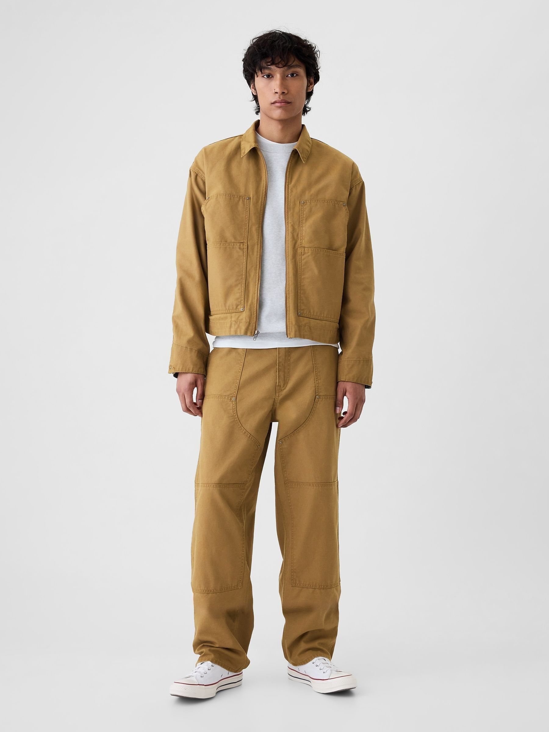 Brown Canvas Denim Carpenter Jacket - Image 4 of 5