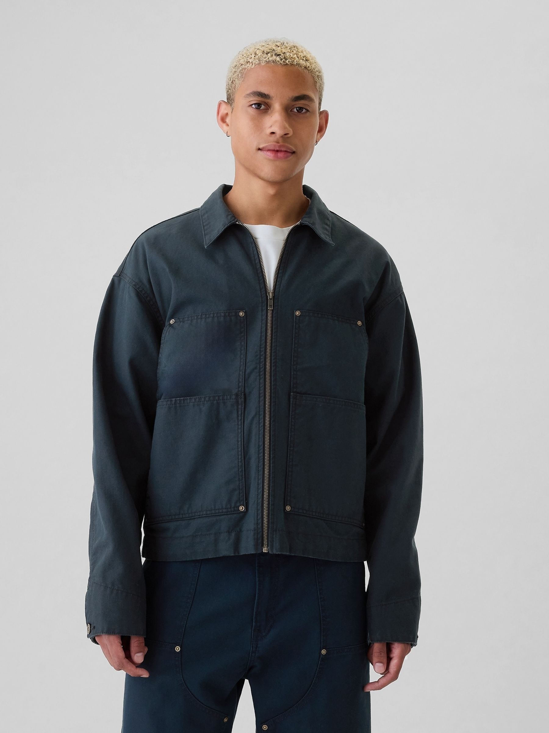 ジャケット・アウター 90s gap Design Work Jacke archive Vintage 90's GAP Heavyweight Zip Up Leather Jacket - L – Rokit