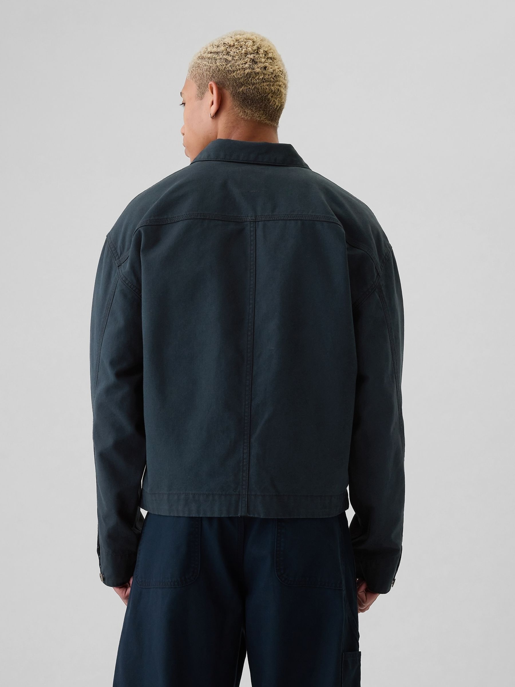 Blue Canvas Chore Jacket - Image 3 of 5
