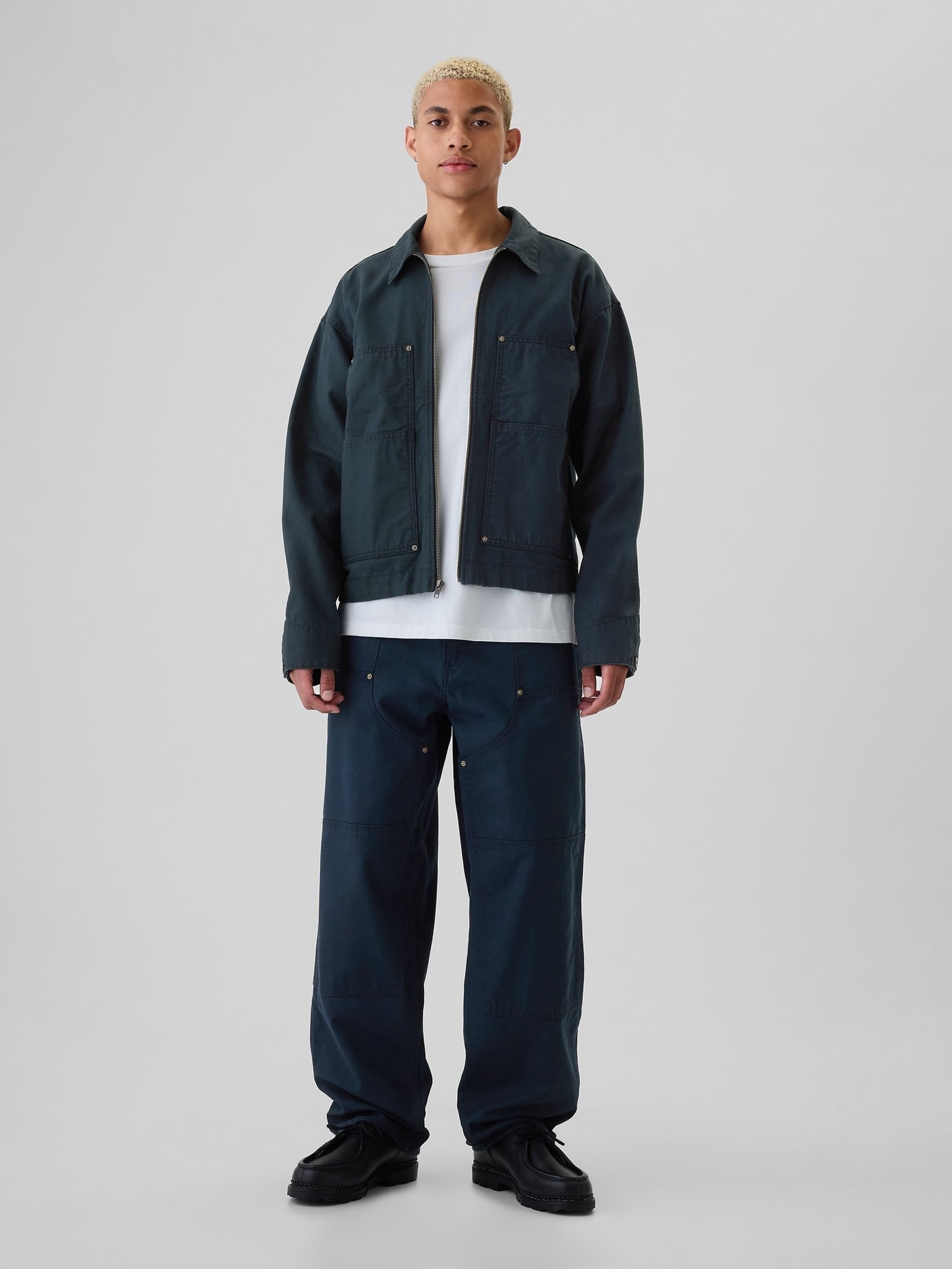 Blue Canvas Chore Jacket - Image 4 of 5
