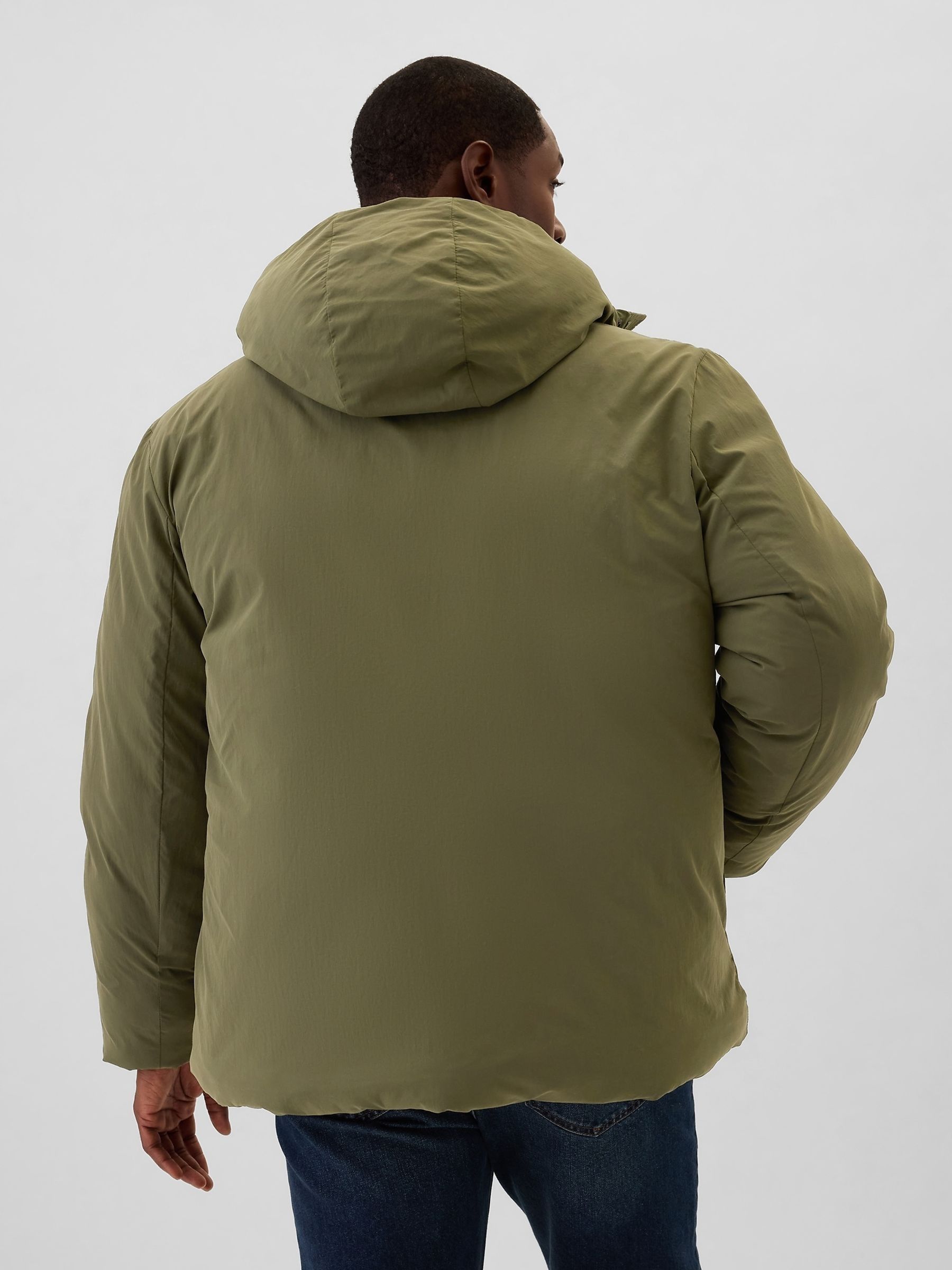 Green Logo Water-Resistant Parka Coat - Image 2 of 5