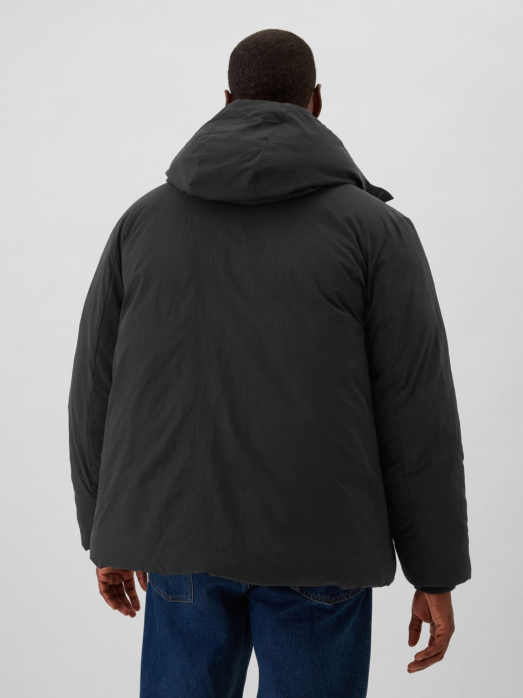 Black Logo Water-Resistant Parka Coat - Image 2 of 5