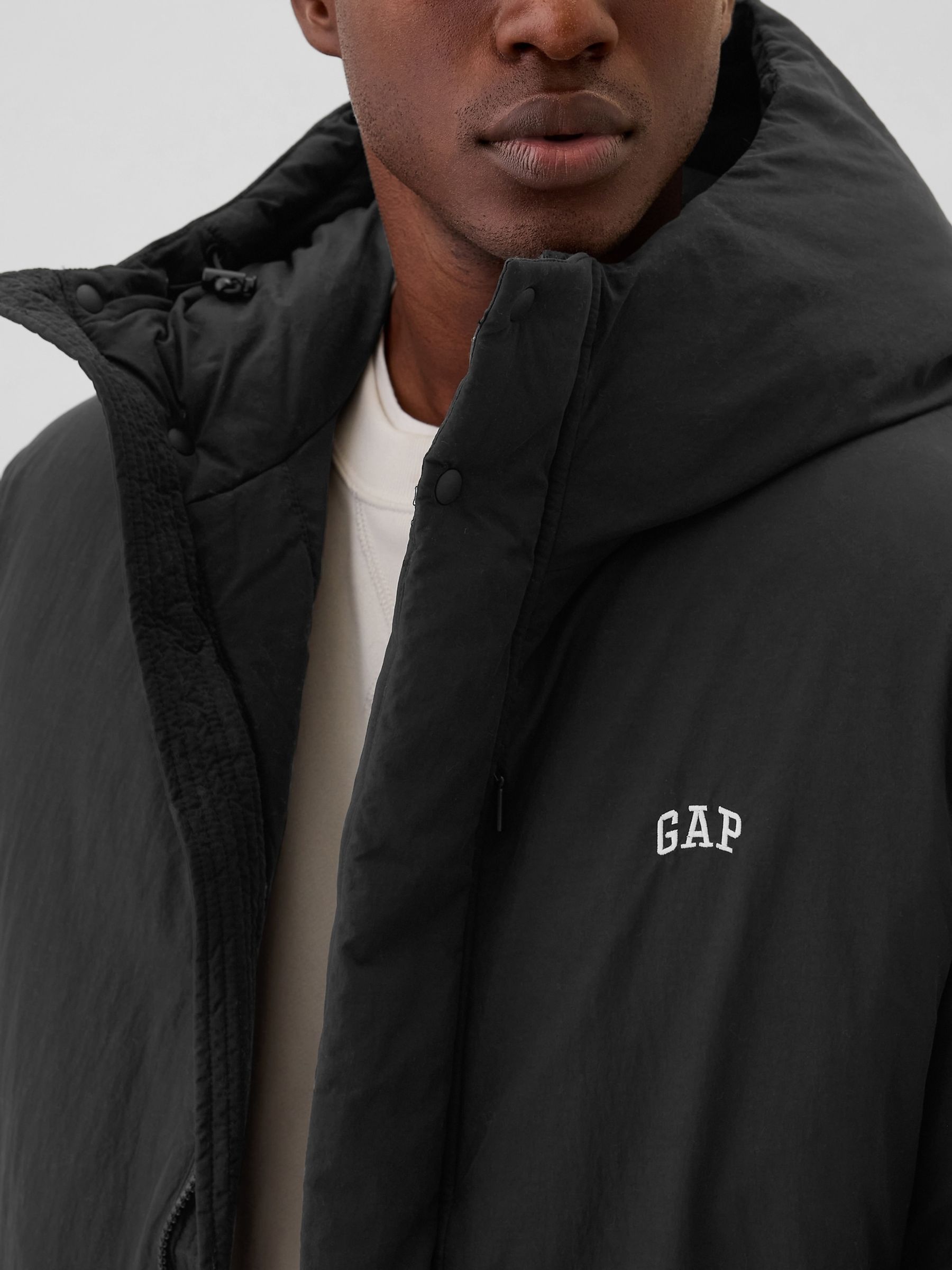 Black Logo Water-Resistant Parka Coat - Image 4 of 5